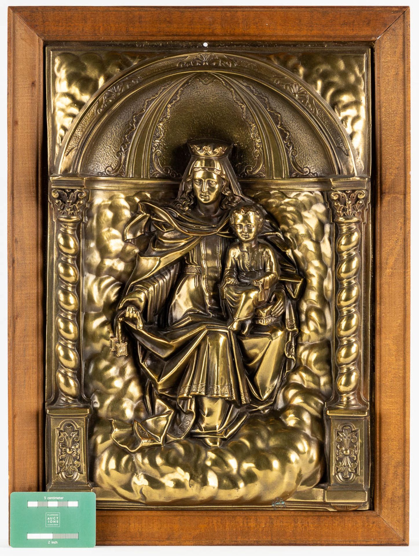 Two repousse copper panels, images of 'Madonna with child' and 'The Last Supper'. (W:63 x H:40 cm) - Image 11 of 18