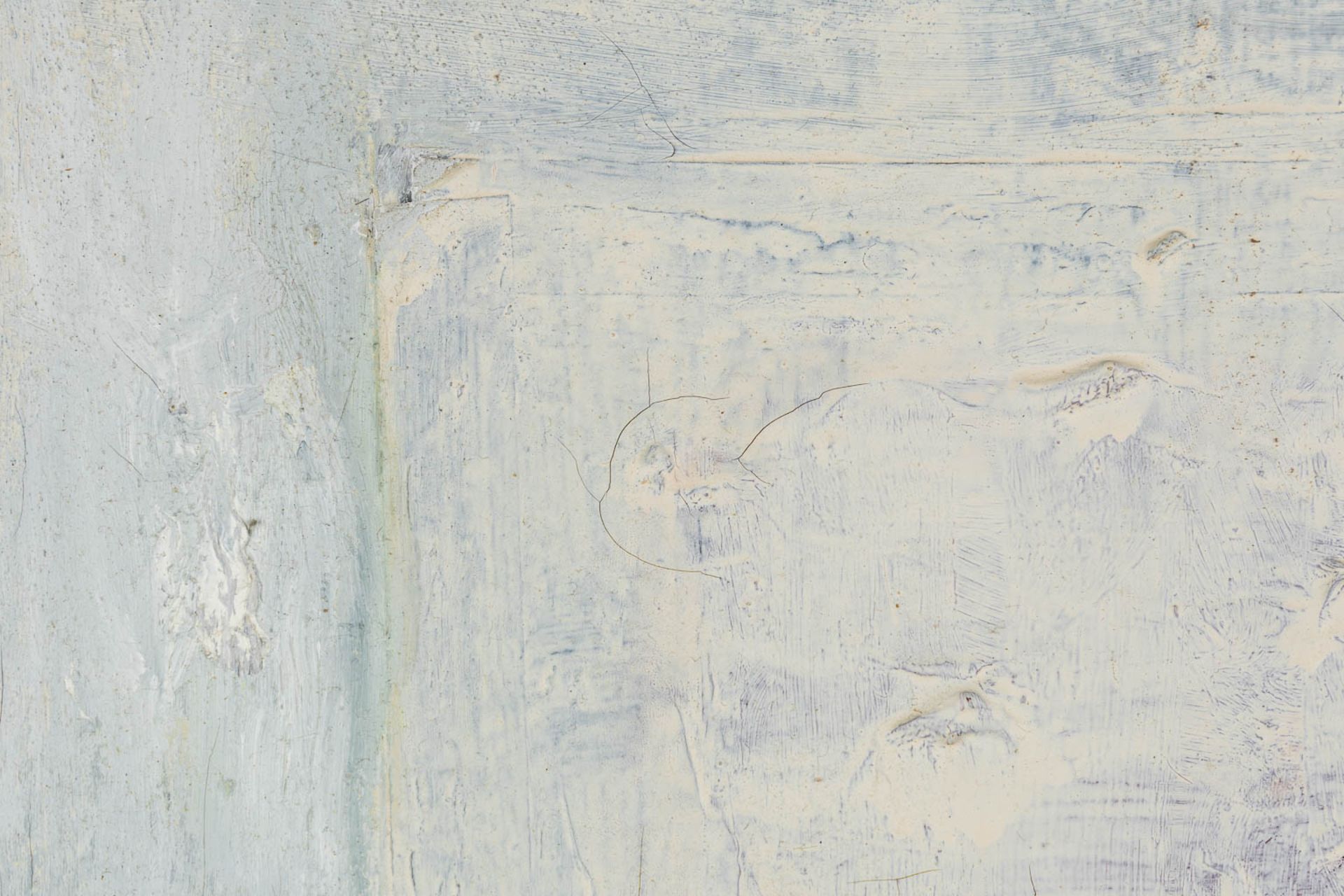 Huguette VAN DEN KIEBOOM (1931 - 2019) 'Abstract Wit' oil on canvas. (W:60 x H:70 cm) - Image 9 of 9