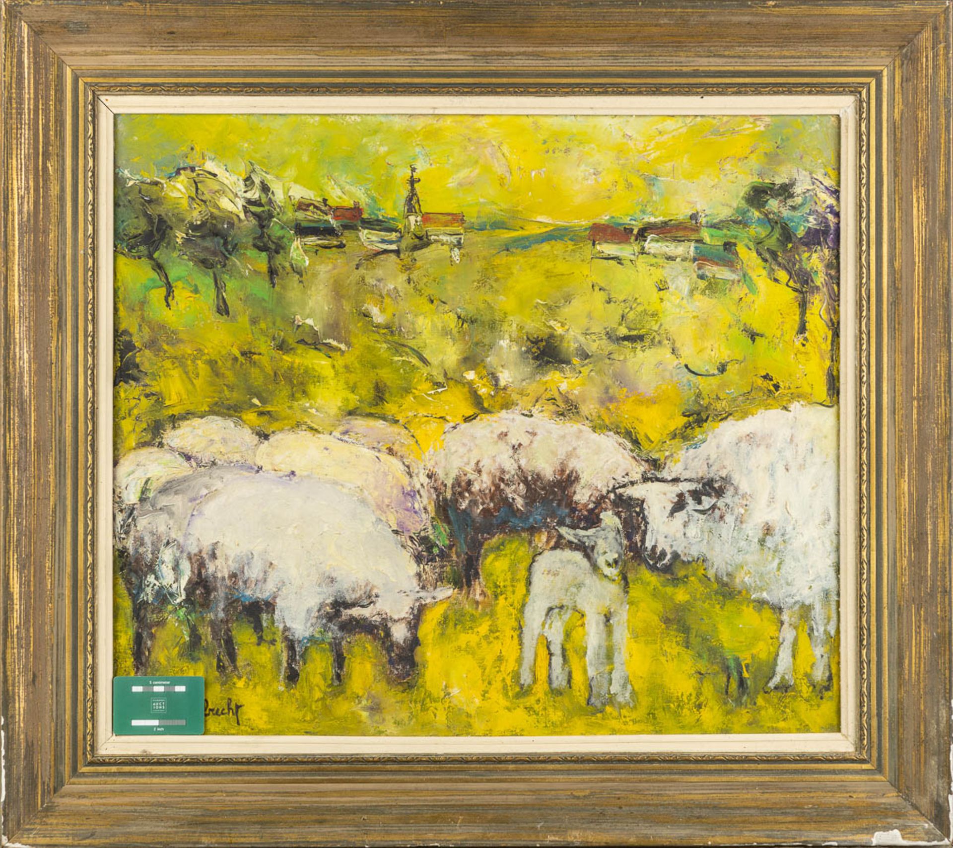 Tony ALBRECHT (1925) 'Expressionistisch landschap met schapen'. (W:70 x H:60 cm) - Image 2 of 8