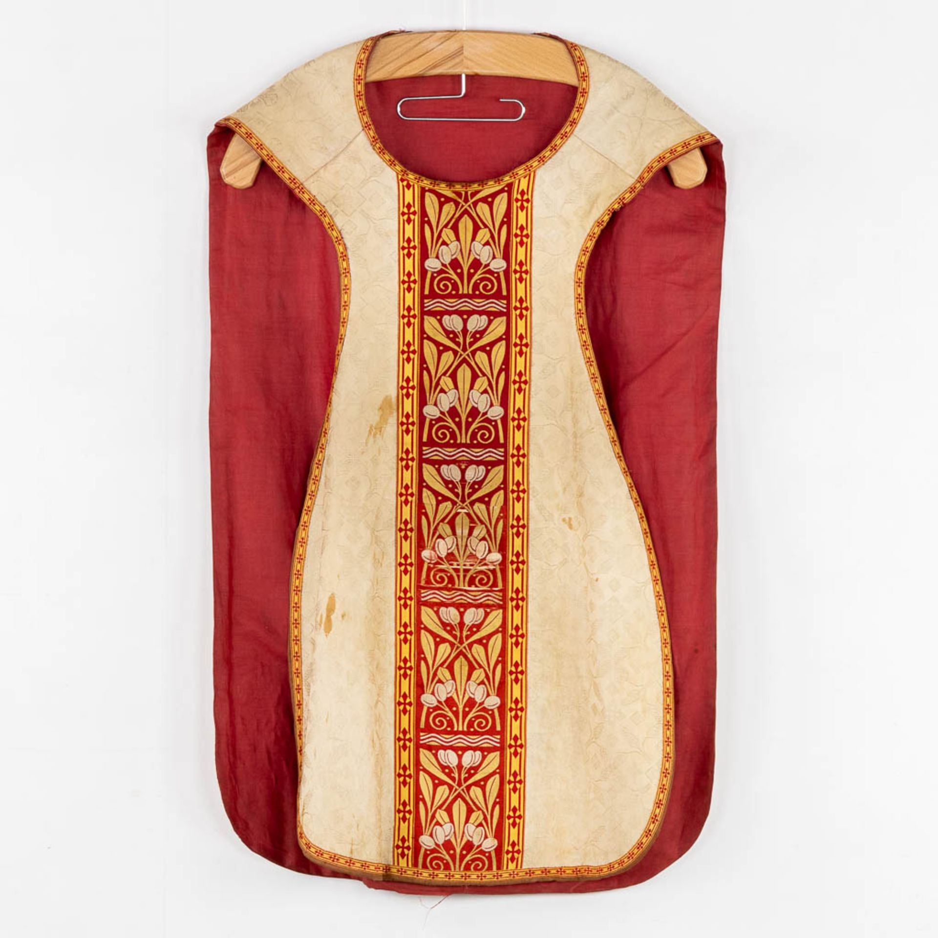 A cope, Humeral veil and Roman Chasuble, embroideries with images of fish and bread, The Holy Spirit - Image 12 of 21