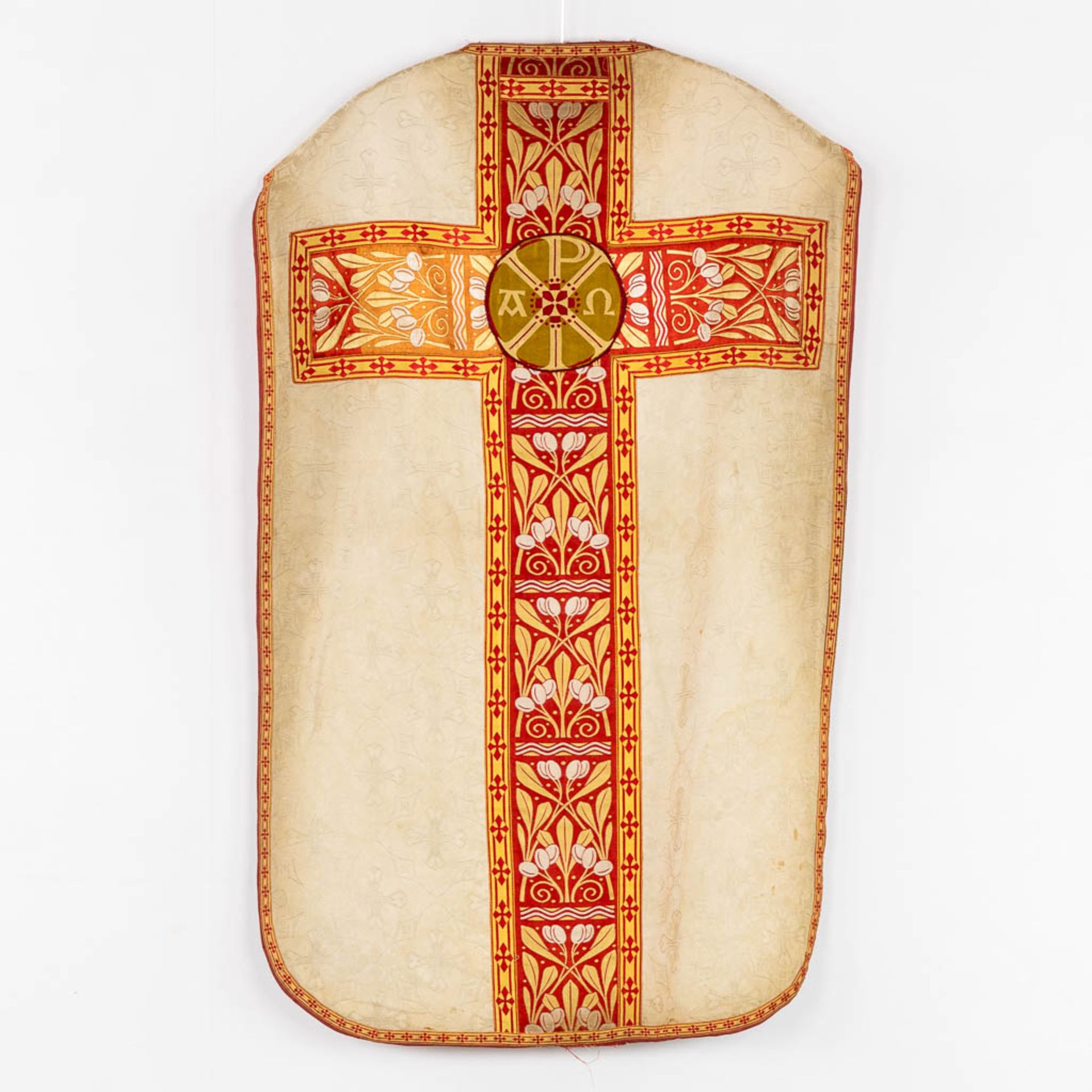 A cope, Humeral veil and Roman Chasuble, embroideries with images of fish and bread, The Holy Spirit - Image 9 of 21