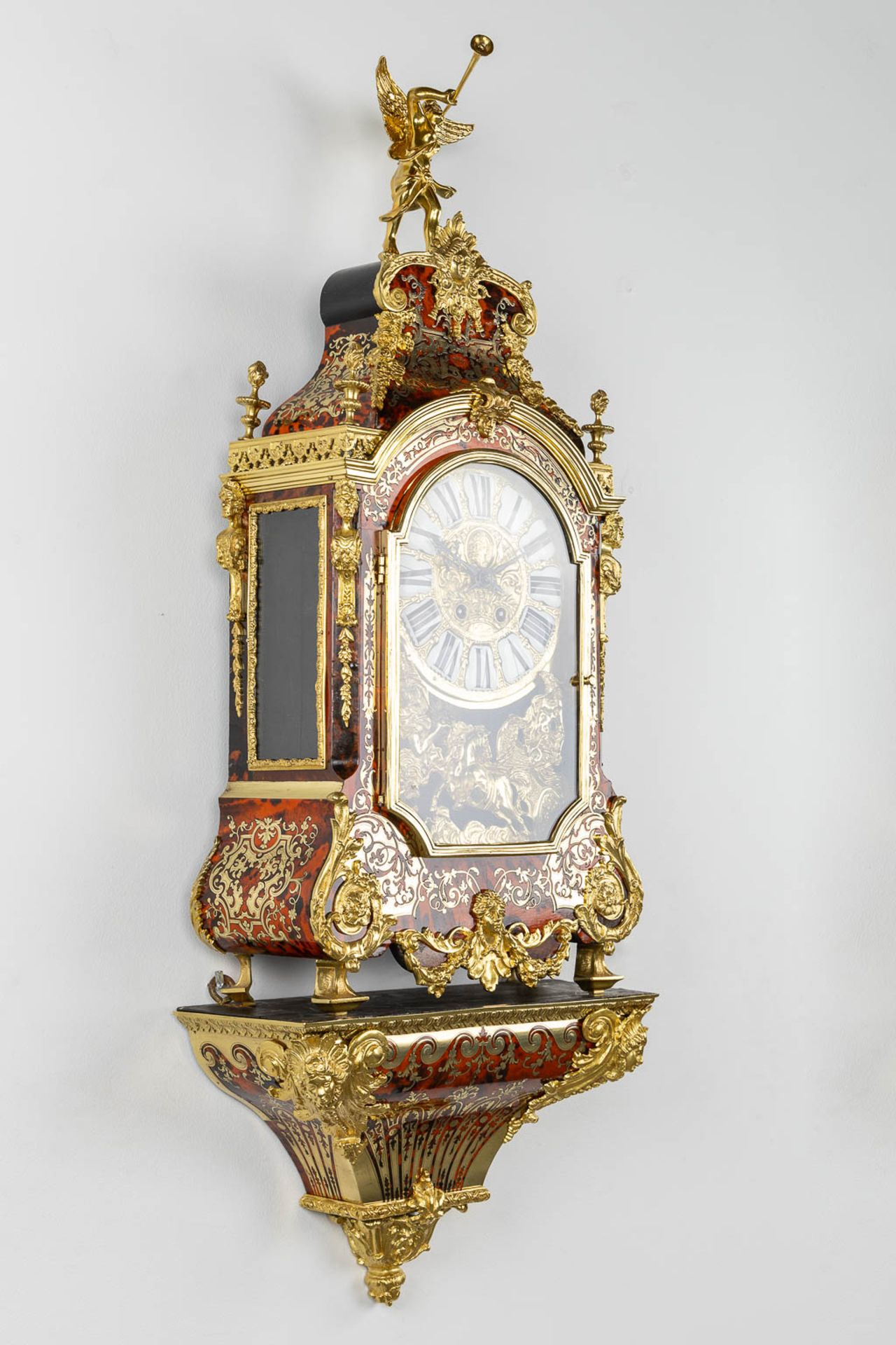 A cartel clock on a stand, tortoiseshell inlay mounted with gilt bronze. Japy Frères, 19th C. (L:17 - Bild 4 aus 13