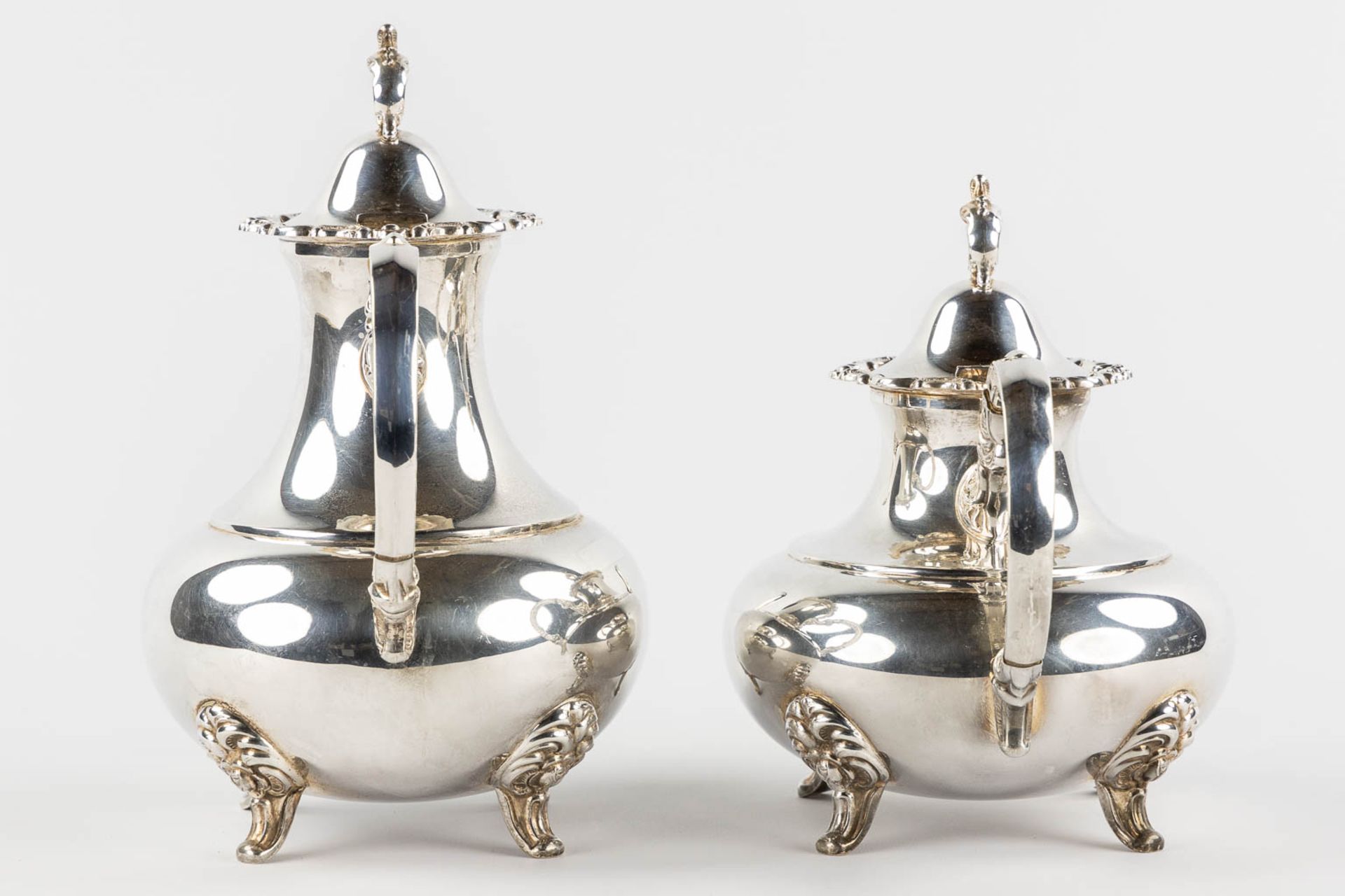 A Coffee and Tea service with a platter, silver, Germany. 925/1000. 4,049kg. (L:44,5 x W:69 cm) - Bild 7 aus 18