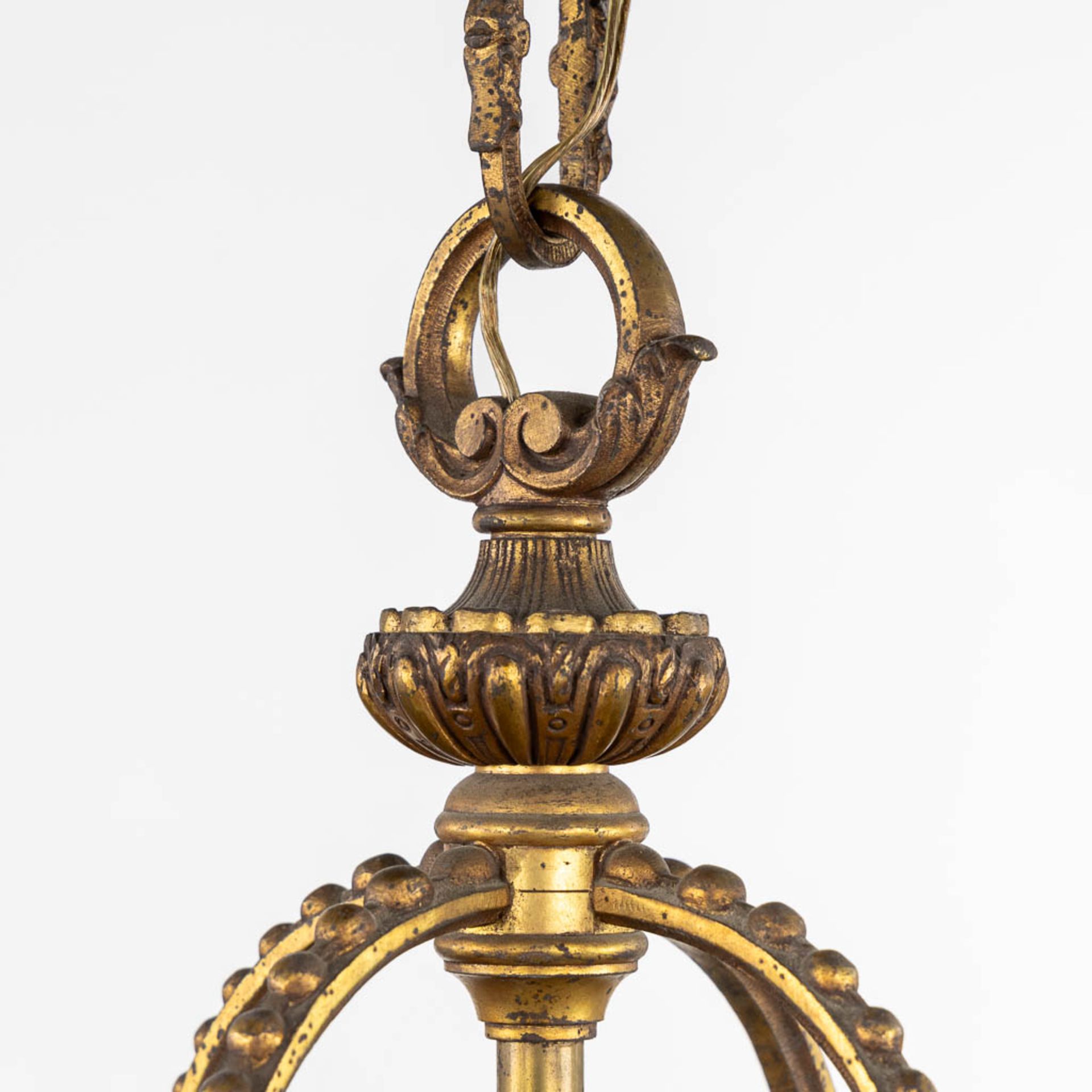 A lantern, brass and glass in Louis XVI style. (H:68 x D:37 cm) - Image 4 of 11