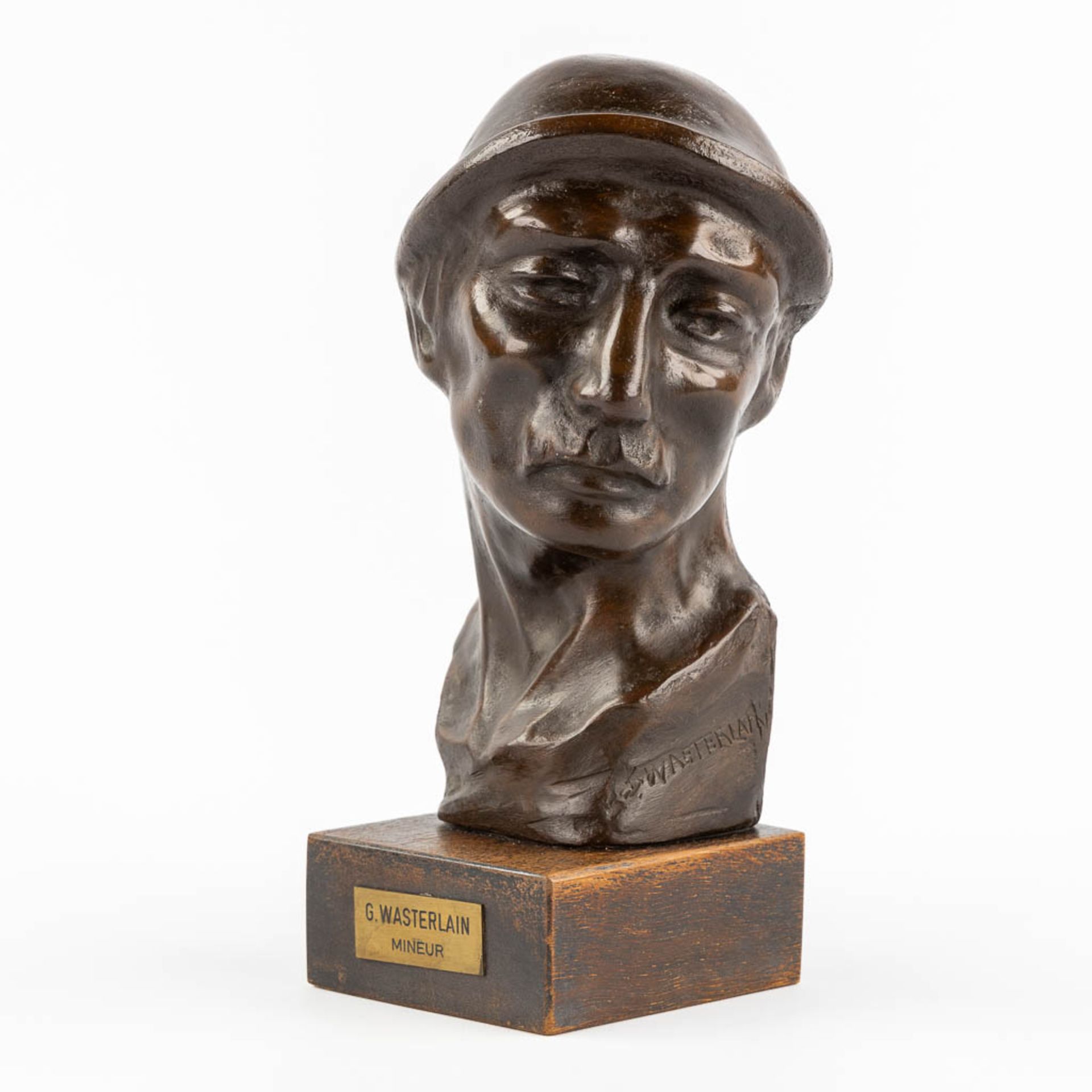 Georges WASTERLAIN (1889-1963) 'Mineur' patinated bronze. (L:11 x W:13 x H:26,5 cm)