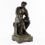After Michelangelo, 'Lorenzo Di Medici', patinated bronze. (L:23 x W:19 x H:46 cm)