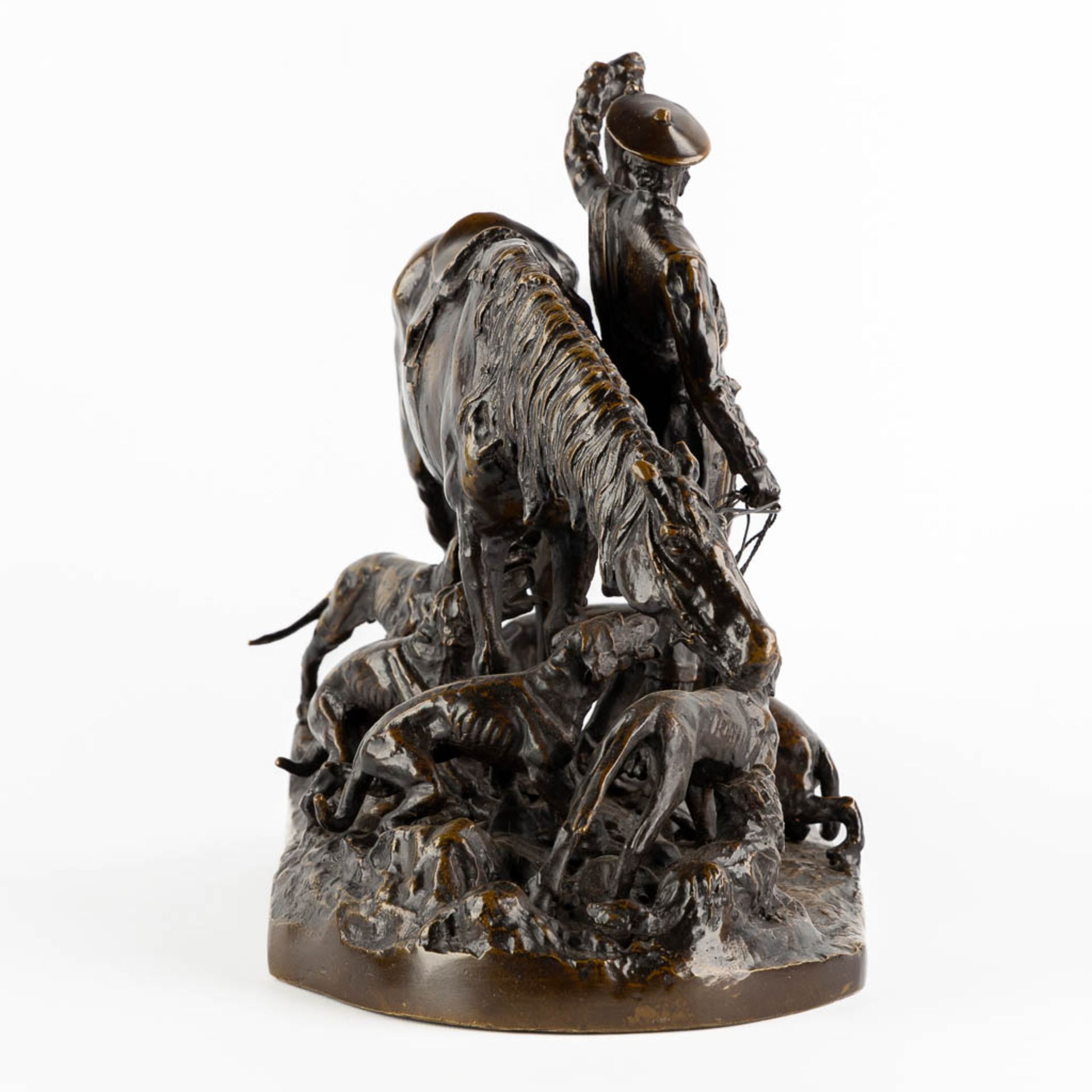 Pierre-Jules MÈNE (1810-1879) 'Hunting Scene with Scottish Figurine' patinated bronze. (L:20 x W:35 - Bild 6 aus 14