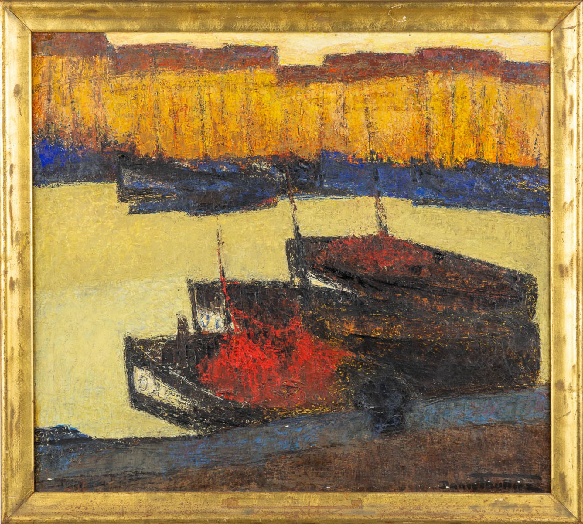 Daan THULLIEZ (1902-1965) 'Marine' oil on canvas. (W:75 x H:67 cm) - Image 3 of 10