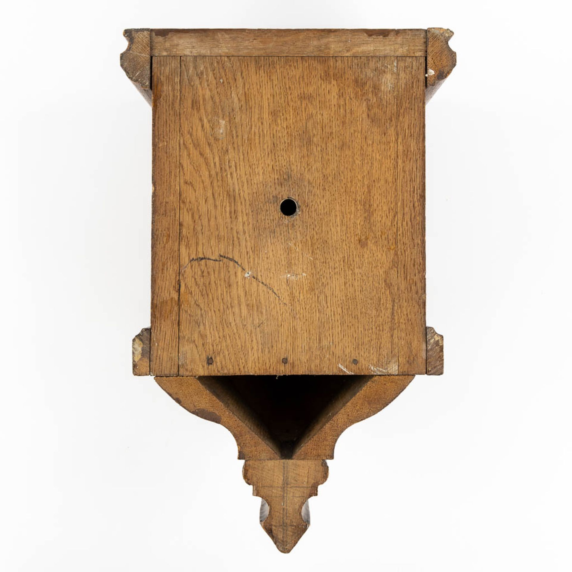 An Offertory or Poor box, sculptured oak, gothic revival. (L:20 x W:27 x H:42 cm) - Image 10 of 11
