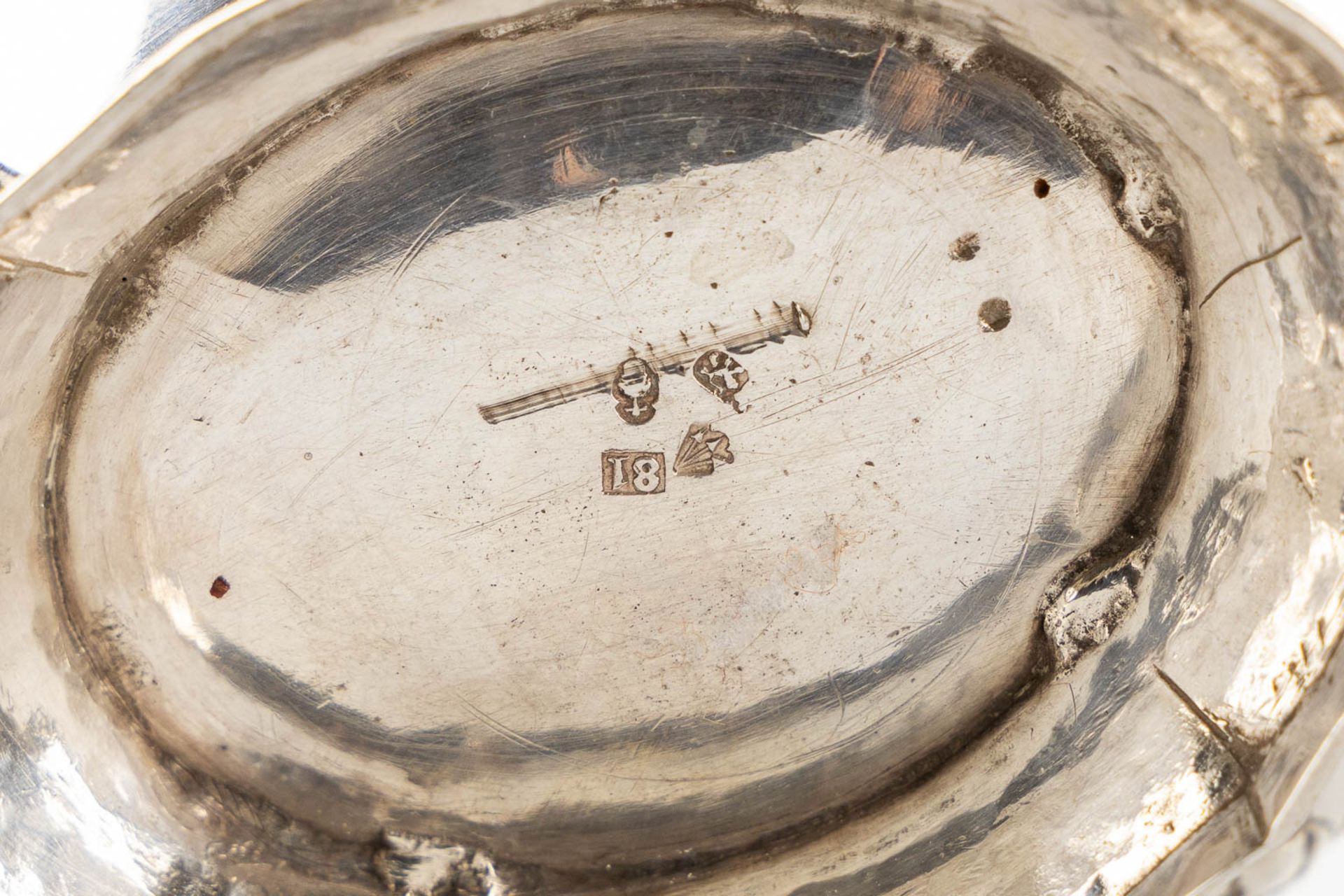 A pair of saucers, silver, Louis XVI. 'Master with the three nails, Brussels, 1781. 18th C. (L:9,5 x - Bild 8 aus 11