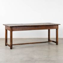 An antique Farmer's Table, oak, 19th C. (L:79 x W:192 x H:76 cm)
