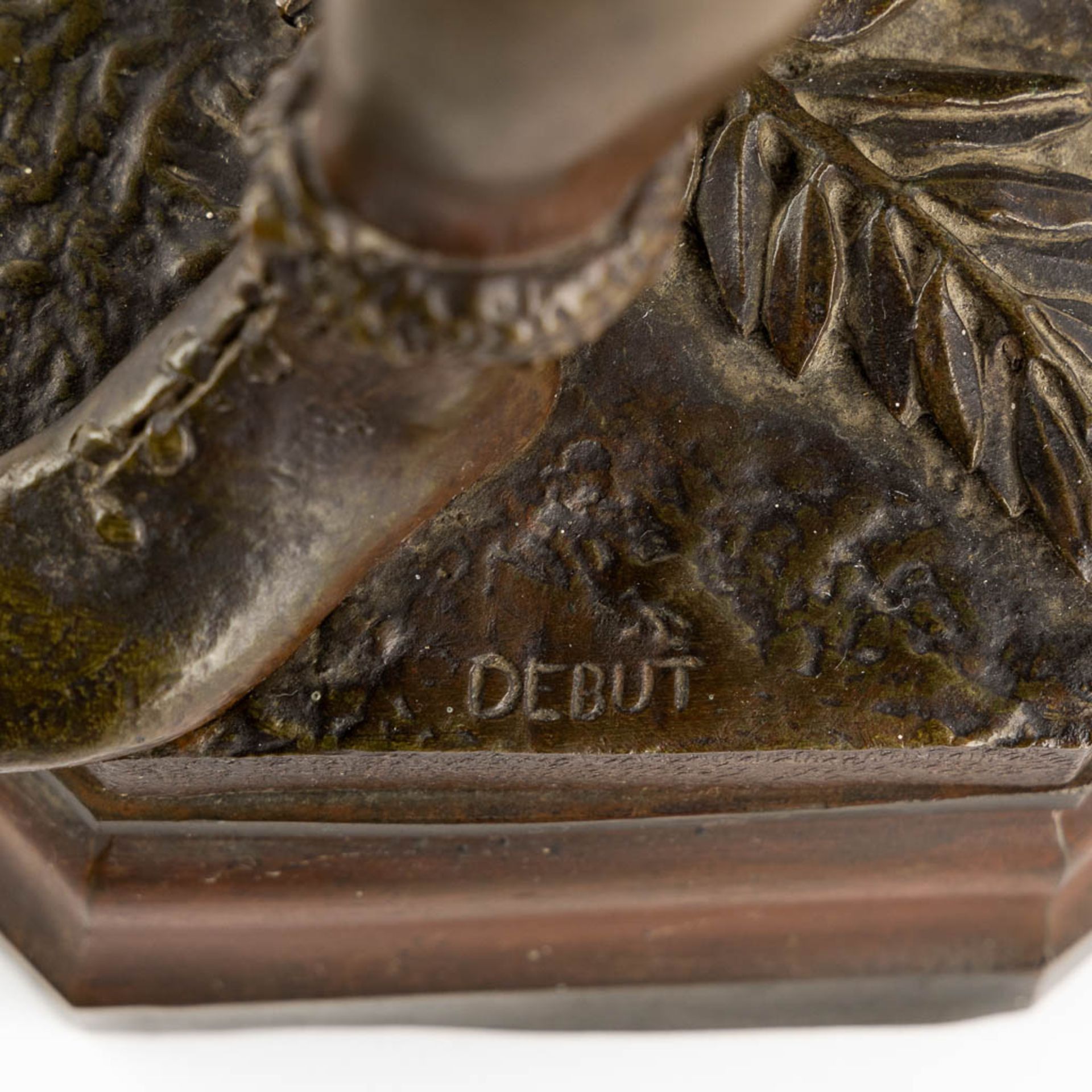 Marcel DÉBUT (1865-1933) 'Barde' patinated bronze. (L:16 x W:12 x H:53 cm) - Bild 4 aus 12
