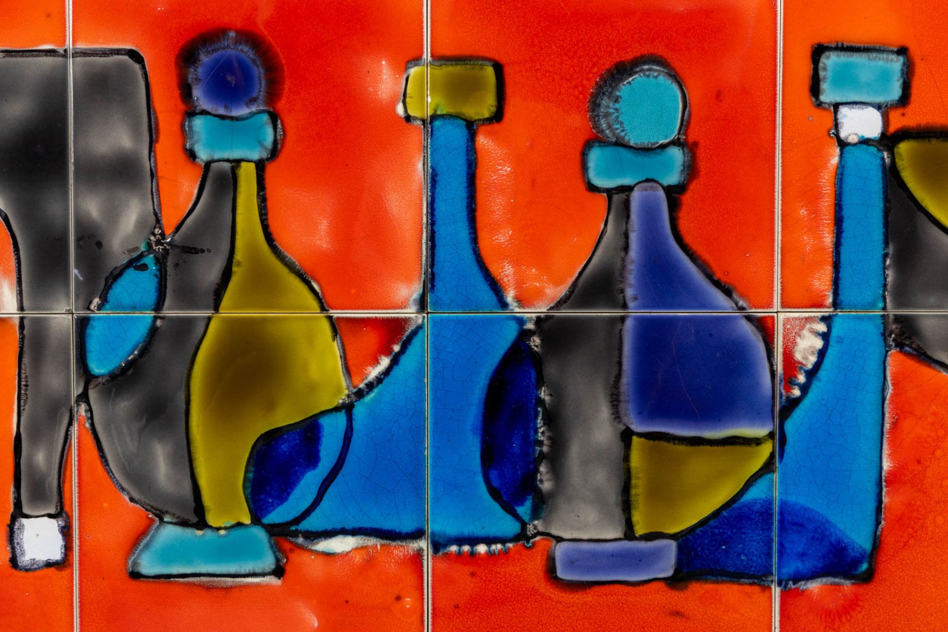 Juliette Belarti, a tile painting. Circa 1970. (W:125 x H:31,5 cm) - Image 6 of 8