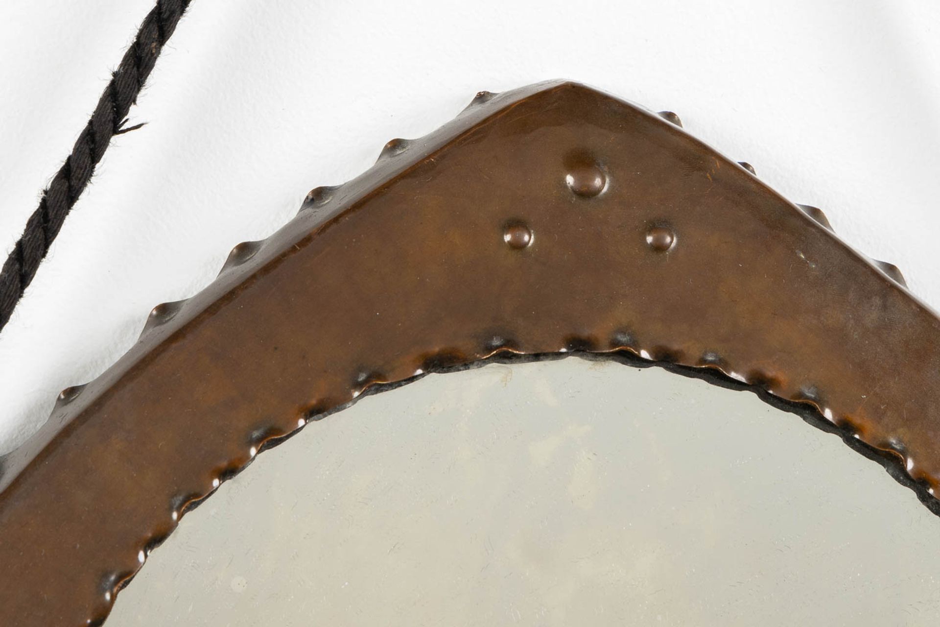 Two Mirrors, hammered copper, Amsterdam School, Art Deco. (W:36 x H:54 cm) - Image 6 of 10