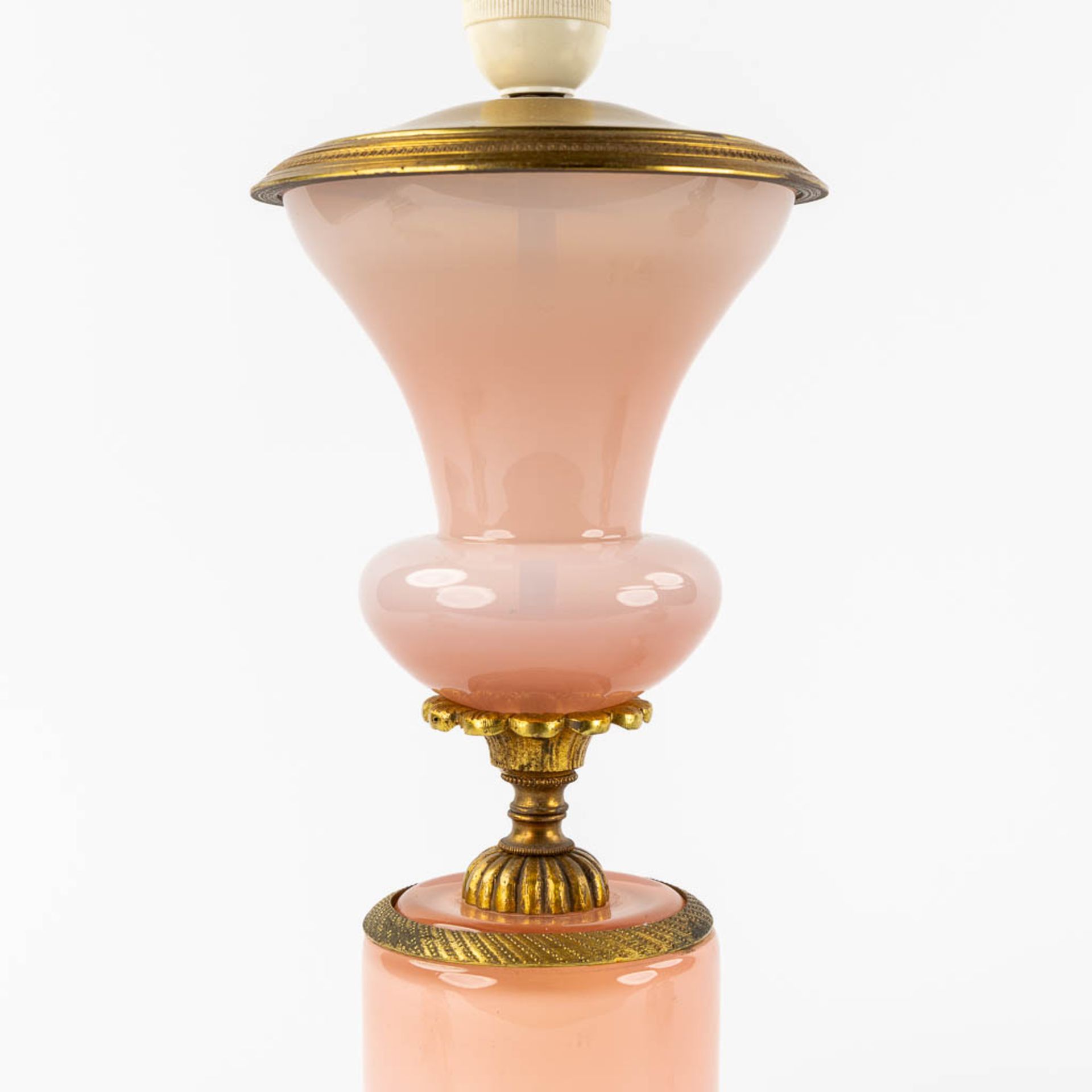 Three table lamps, Bronze, Onyx and Opaline. (H:85 cm) - Bild 6 aus 11