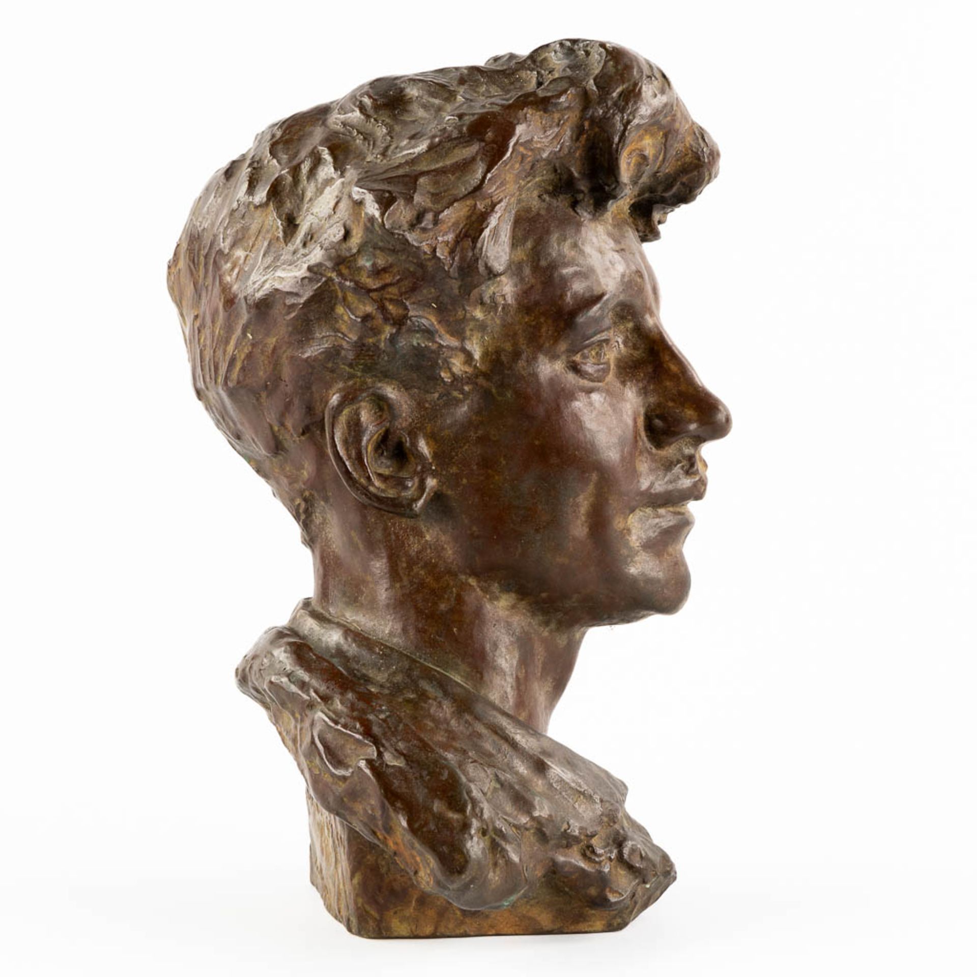 War VAN ASTEN (1888-1958) 'Buste of Alfons Blomme' patinated bronze. (L:27 x W:25 x H:40 cm) - Image 3 of 10