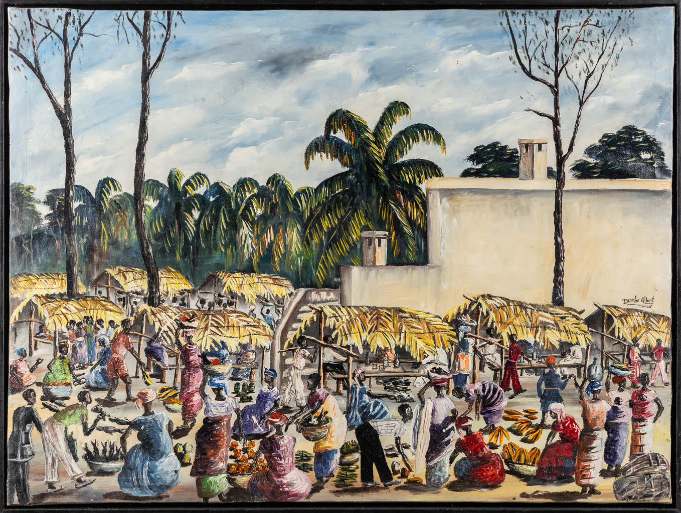 Albert DOMBE (XX) 'The Market'. (W:99 x H:73 cm) - Image 3 of 9