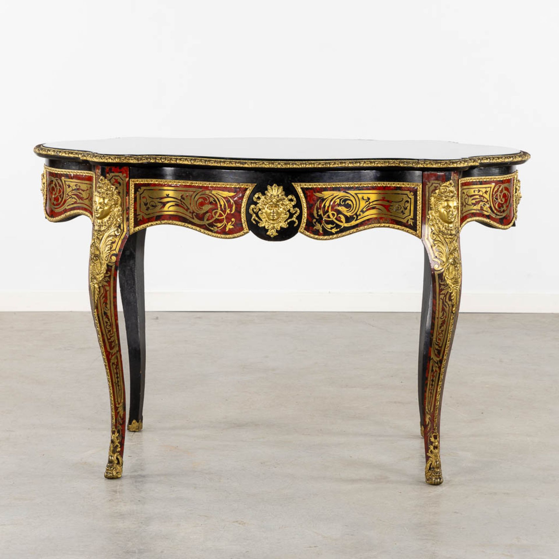 A Boulle 'Table Violon', tortoiseshell and copper inlay, Napoleon 3. (L:73 x W:120 x H:77 cm) - Bild 4 aus 19