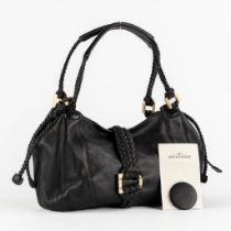 Delvaux Eugène PM, a black leather handbag. (W:38 x H:26 cm)