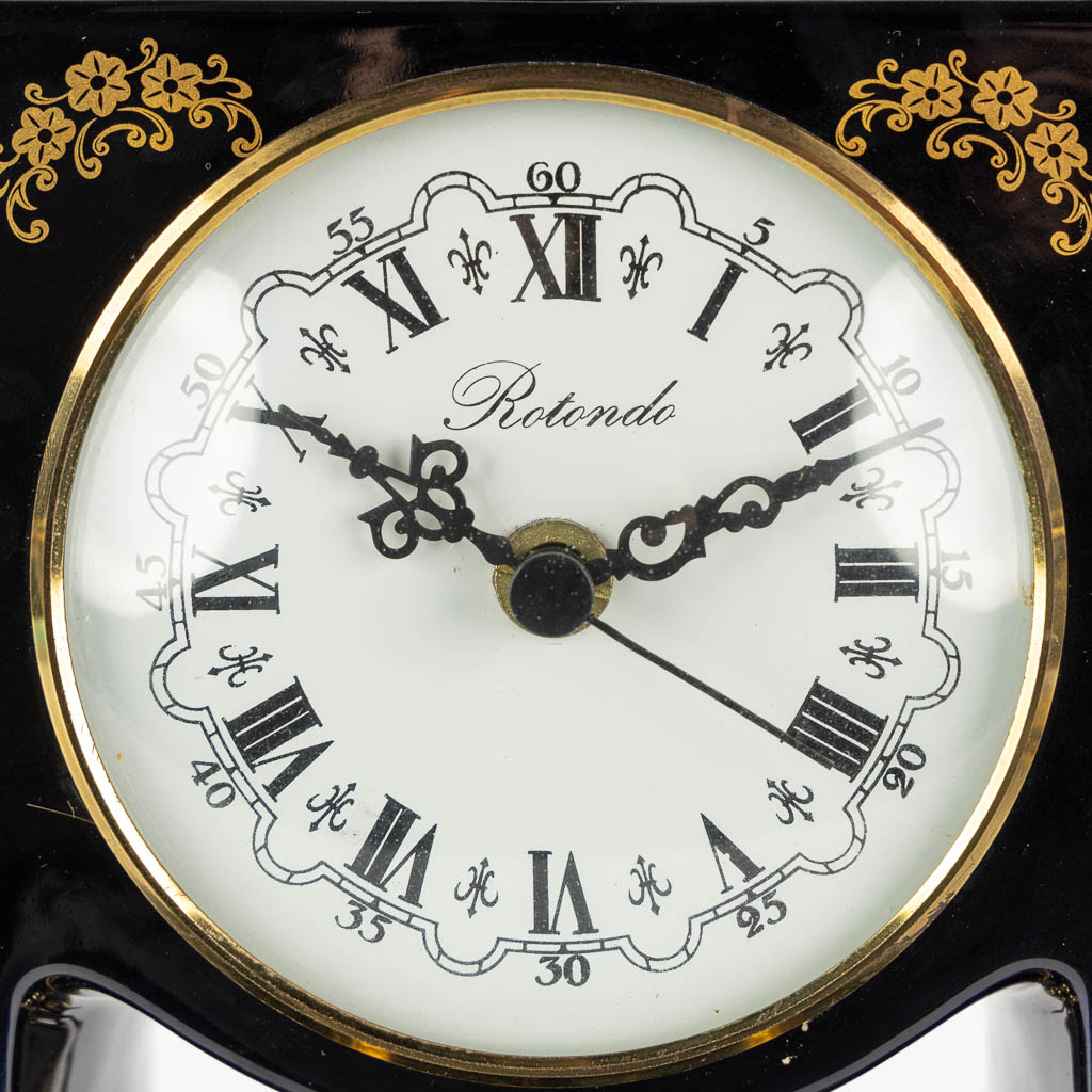 A.Rotondo, A three-piece mantle garniture clock, in the style of Limoges and A.C.F. (L:16 x W:25,5 x - Image 11 of 12
