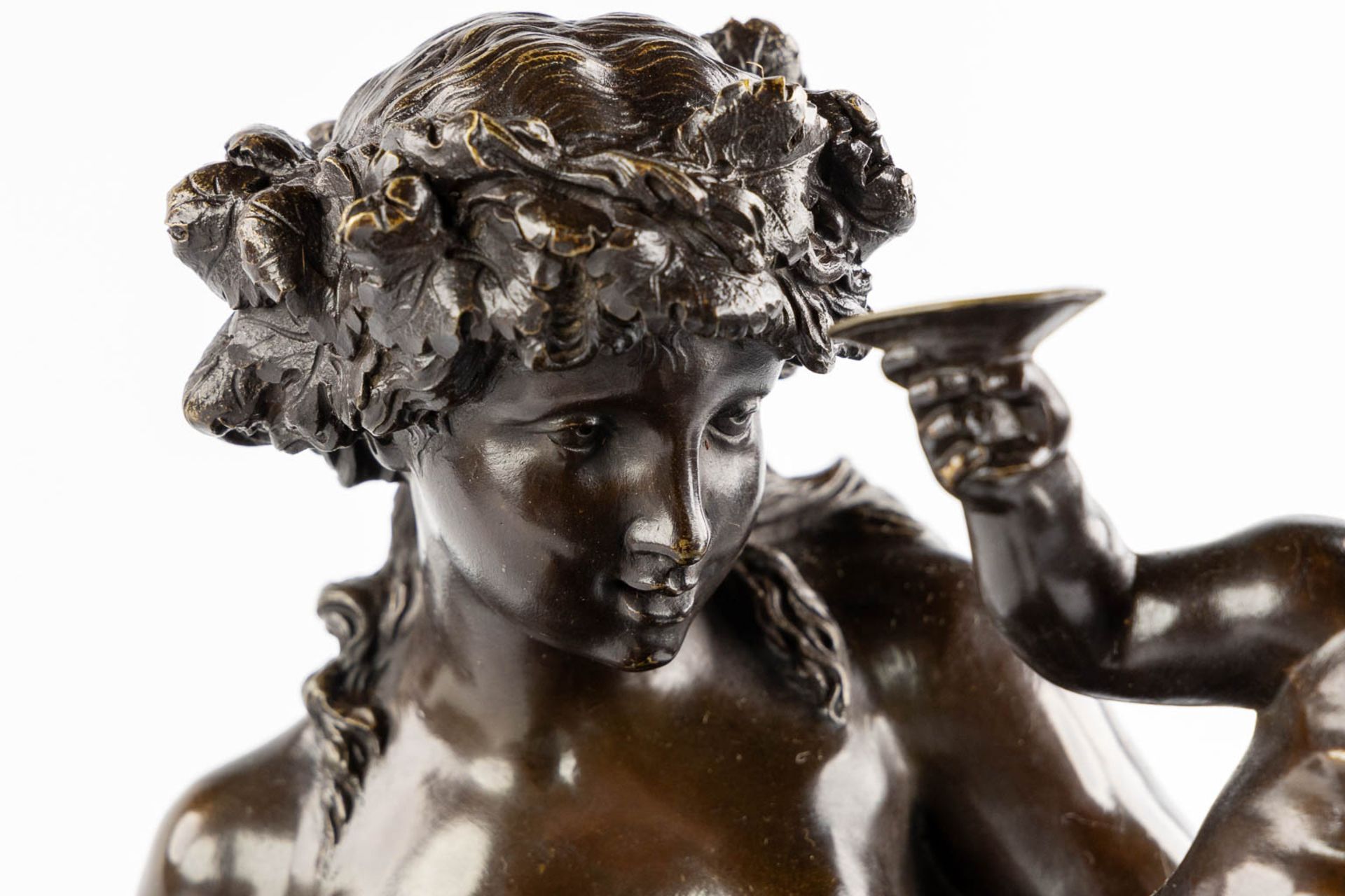 After Claude Michel, CLODION (1738-1814) 'Satyress with putti'. (H:45 x D:26 cm) - Image 7 of 10