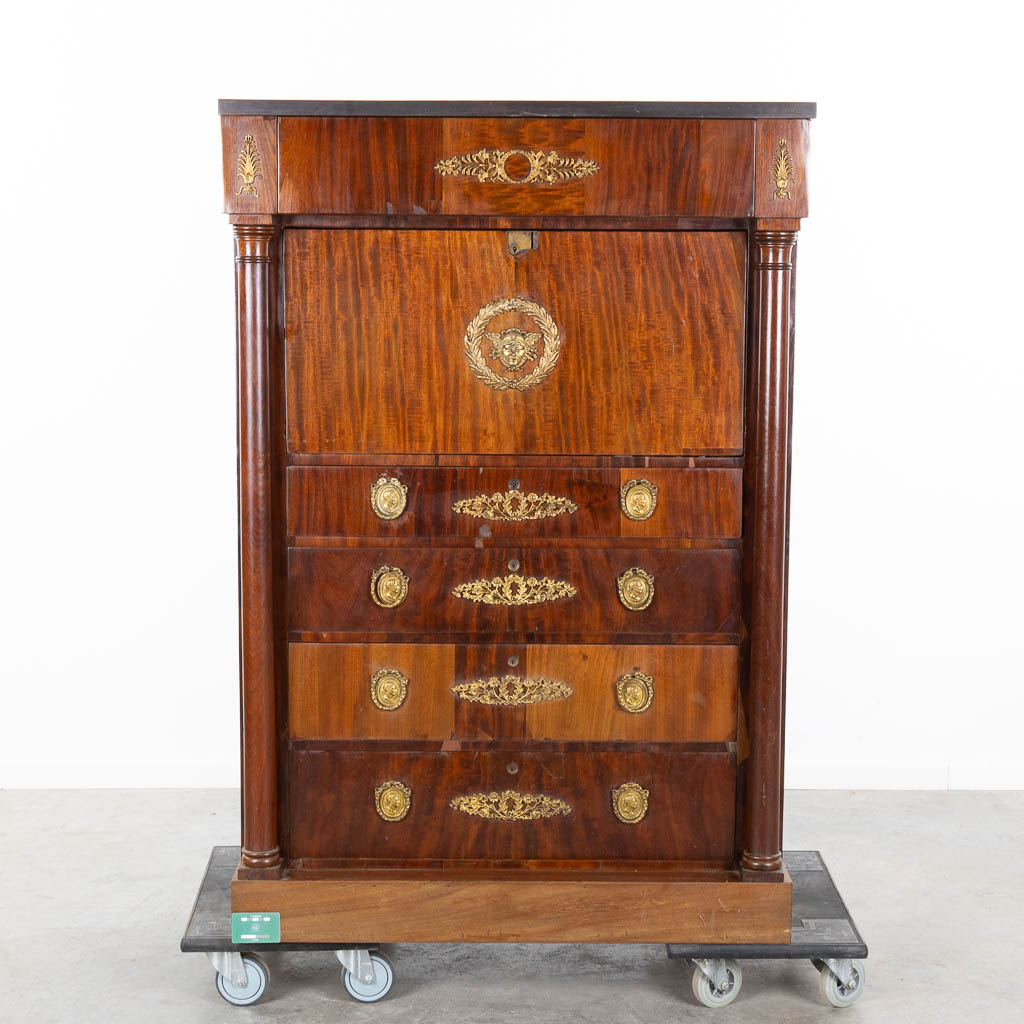 An antique 'Secretaire' cabinet, France, Empire Period. 19th C. (L:57 x W:101 x H:147,5 cm) - Image 14 of 14