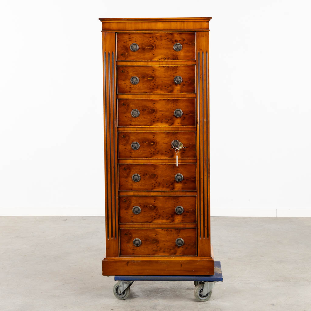 An armory cabinet/safe, metal mounted with wood. Circa 1980. (L:34 x W:60 x H:139 cm) - Image 4 of 13