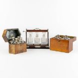 Three 'Cave à Liqueur', Liquor boxes. 19th and 20th C. (L:14 x W:35 x H:28 cm)