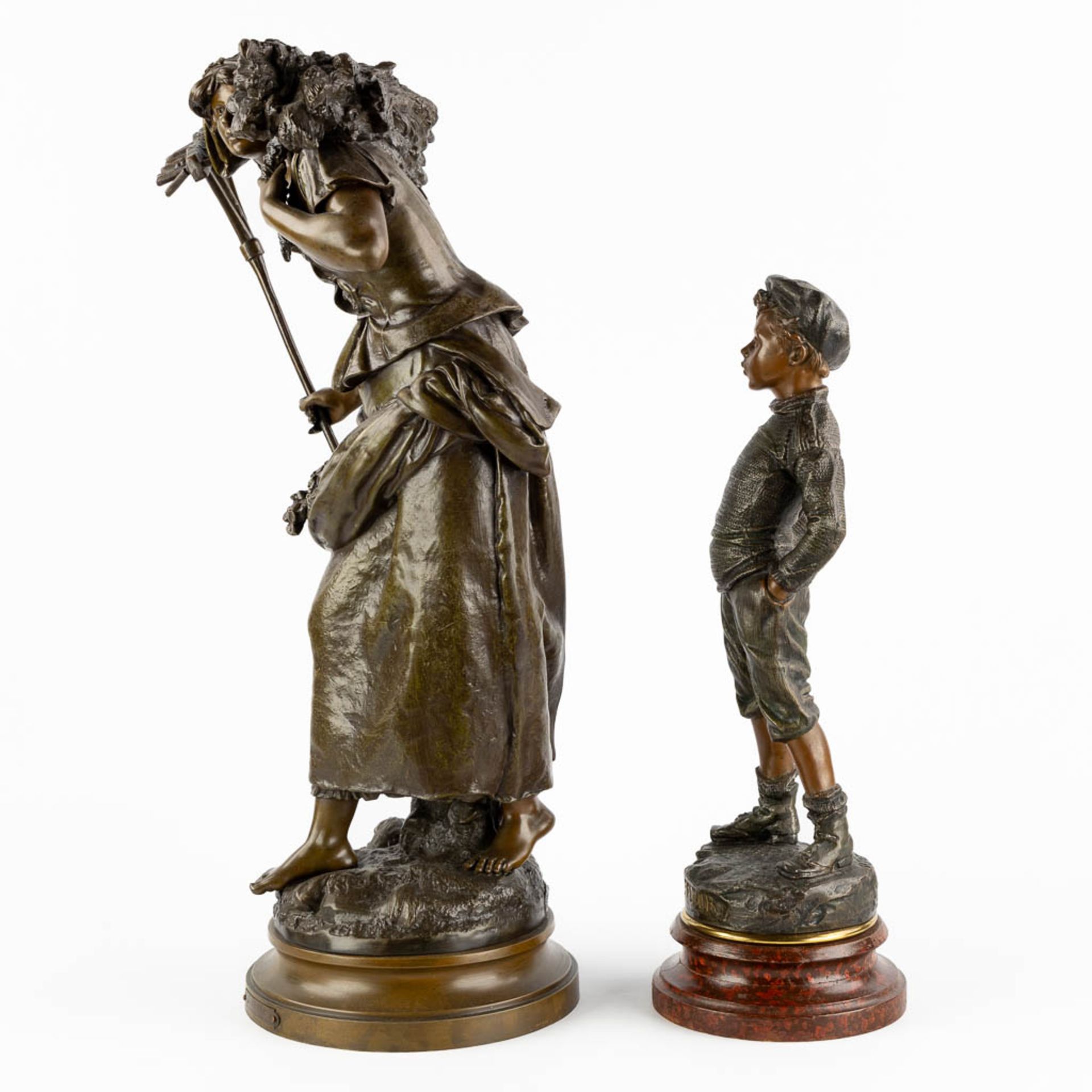 Five Spelter figurines, Circa 1900. (H:67 cm) - Bild 6 aus 17