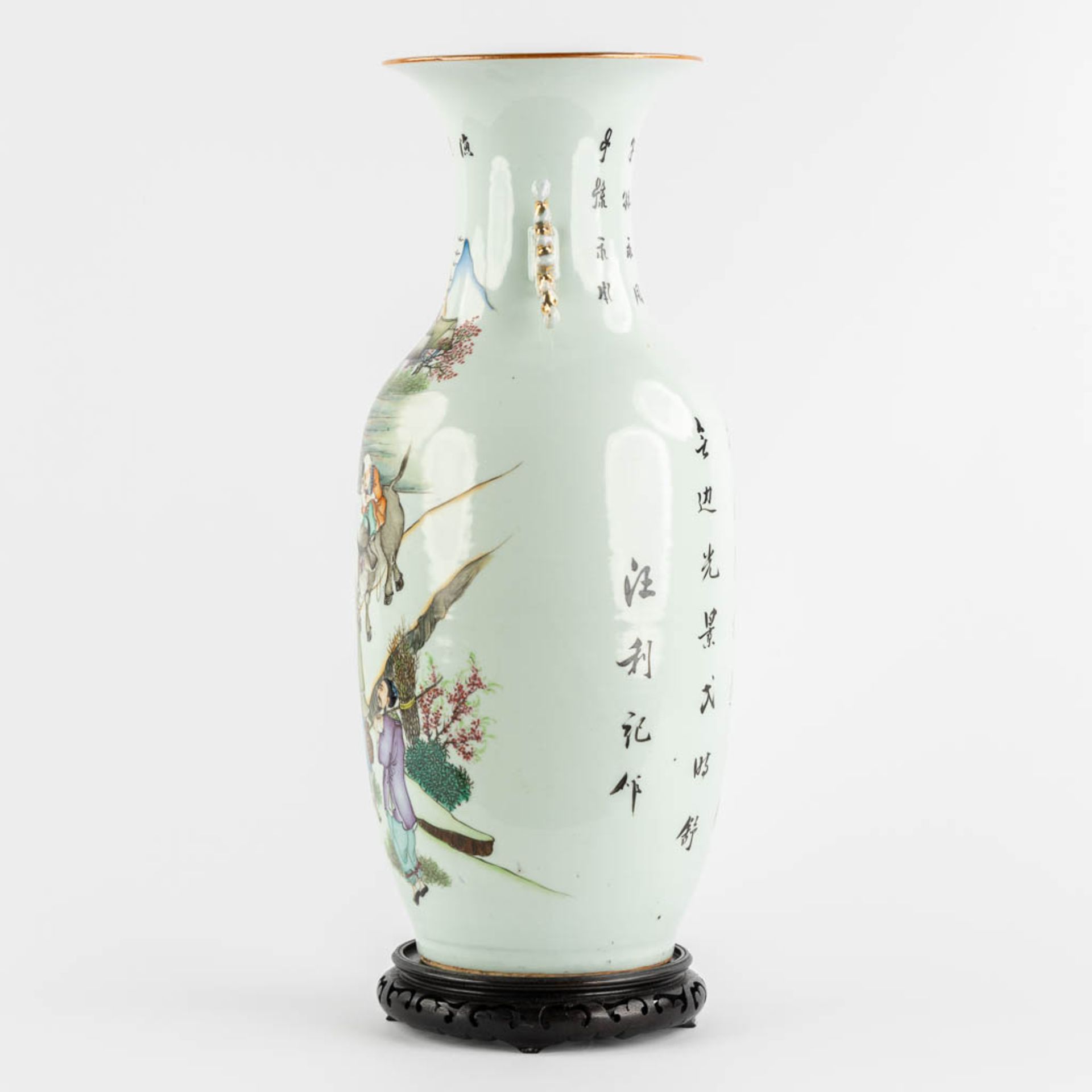 A Chinese vase decorated with a 'Buffalo and Fishermen'. (H:57 x D:24 cm) - Image 6 of 12