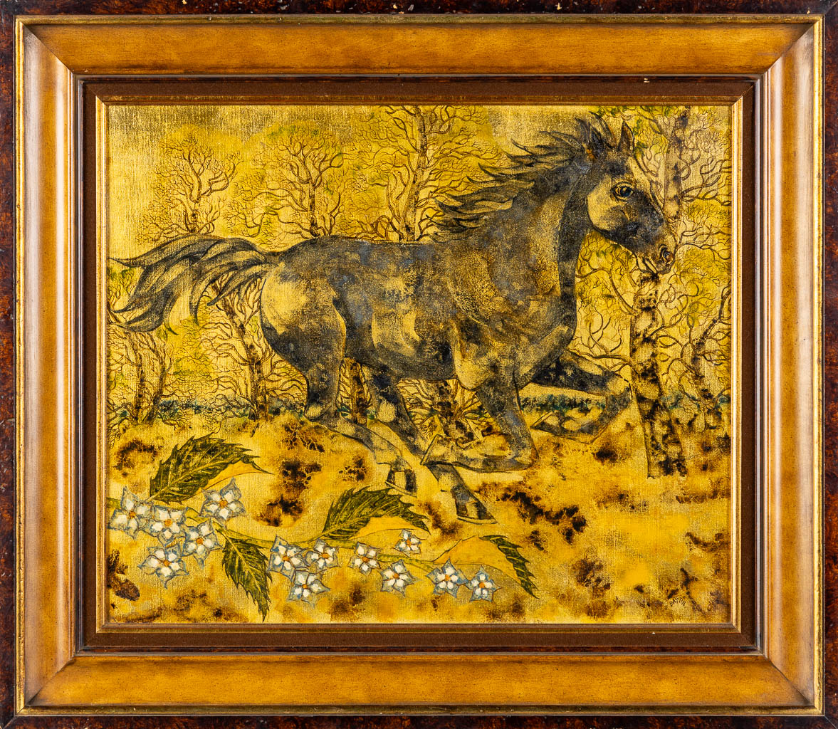 Pierre BASTIN (1939) 'Galopping horse'. (W:60 x H:50 cm) - Image 3 of 7