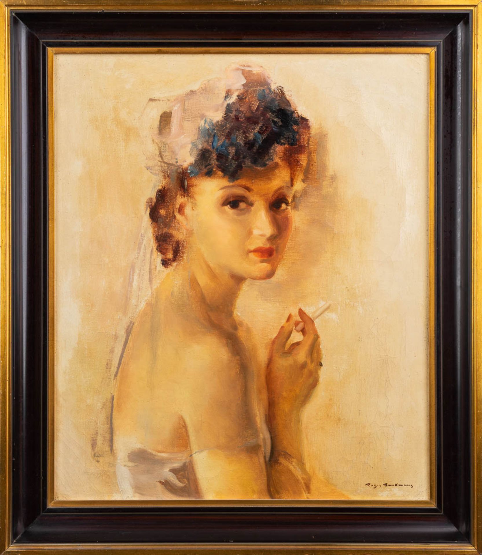 Roger BERCKMANS (1900-?) 'Elegant Lady'. (W:50 x H:60,5 cm) - Image 3 of 9