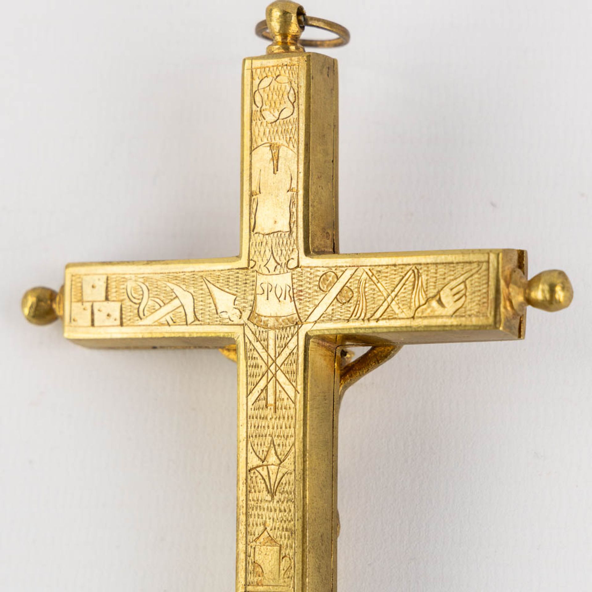 A reliquary crucifix with 5 relics and the original document, Domini Nostri Jesu Christi. (W:9 x H:1 - Bild 9 aus 12