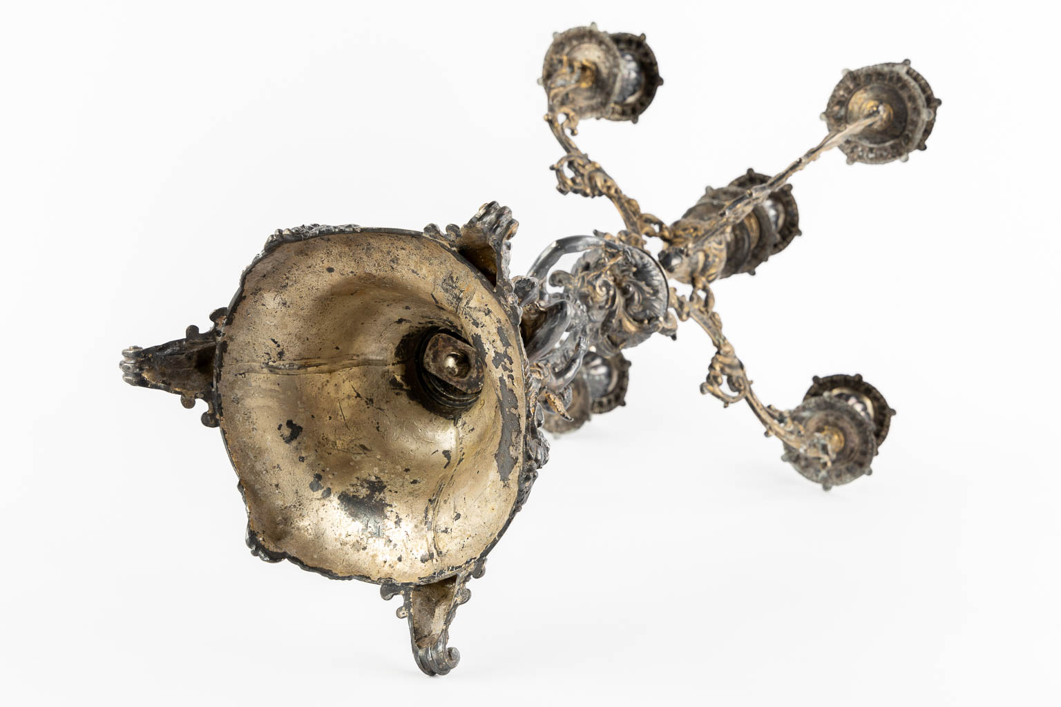 WMF, A large silver-plated candelabra, with an image of Cupid. (L:37 x W:37 x H:57 cm) - Image 6 of 13