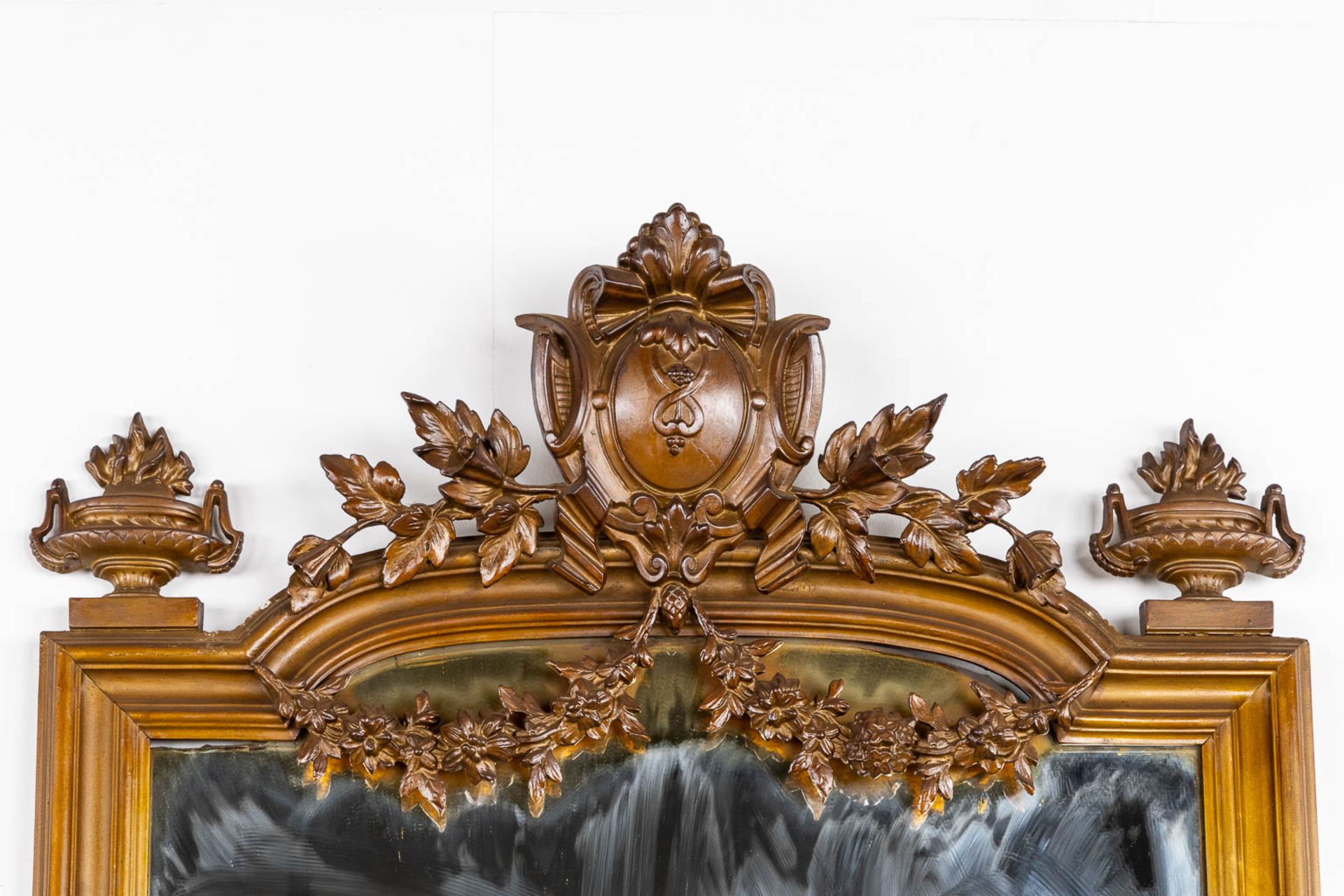 Three matching mirrors, gilt stucco in Louis XVI style. Circa 1900. (W:118 x H:226 cm) - Image 4 of 14