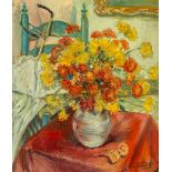 Oscar HOGE (1884-1965) 'Flowers' 1950. (W:60 x H:70 cm)