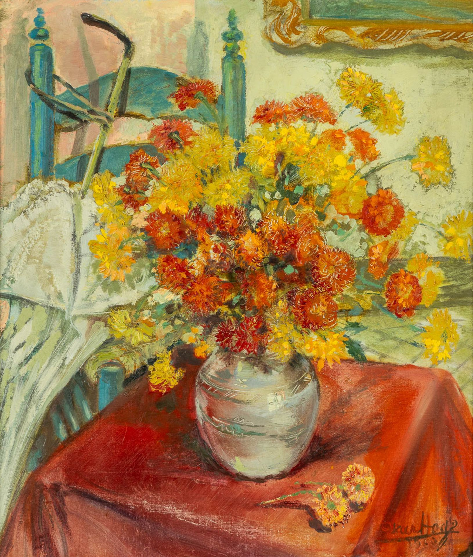 Oscar HOGE (1884-1965) 'Flowers' 1950. (W:60 x H:70 cm)