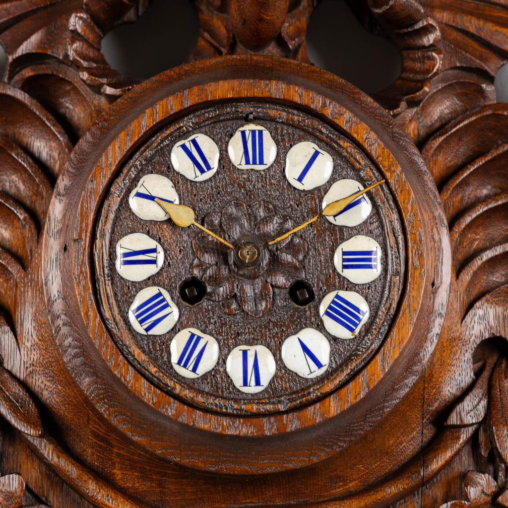 An antique Swiss or Black-Forest, wall-mounted clock. Circa 1880. (W:38 x H:53 cm) - Image 4 of 10