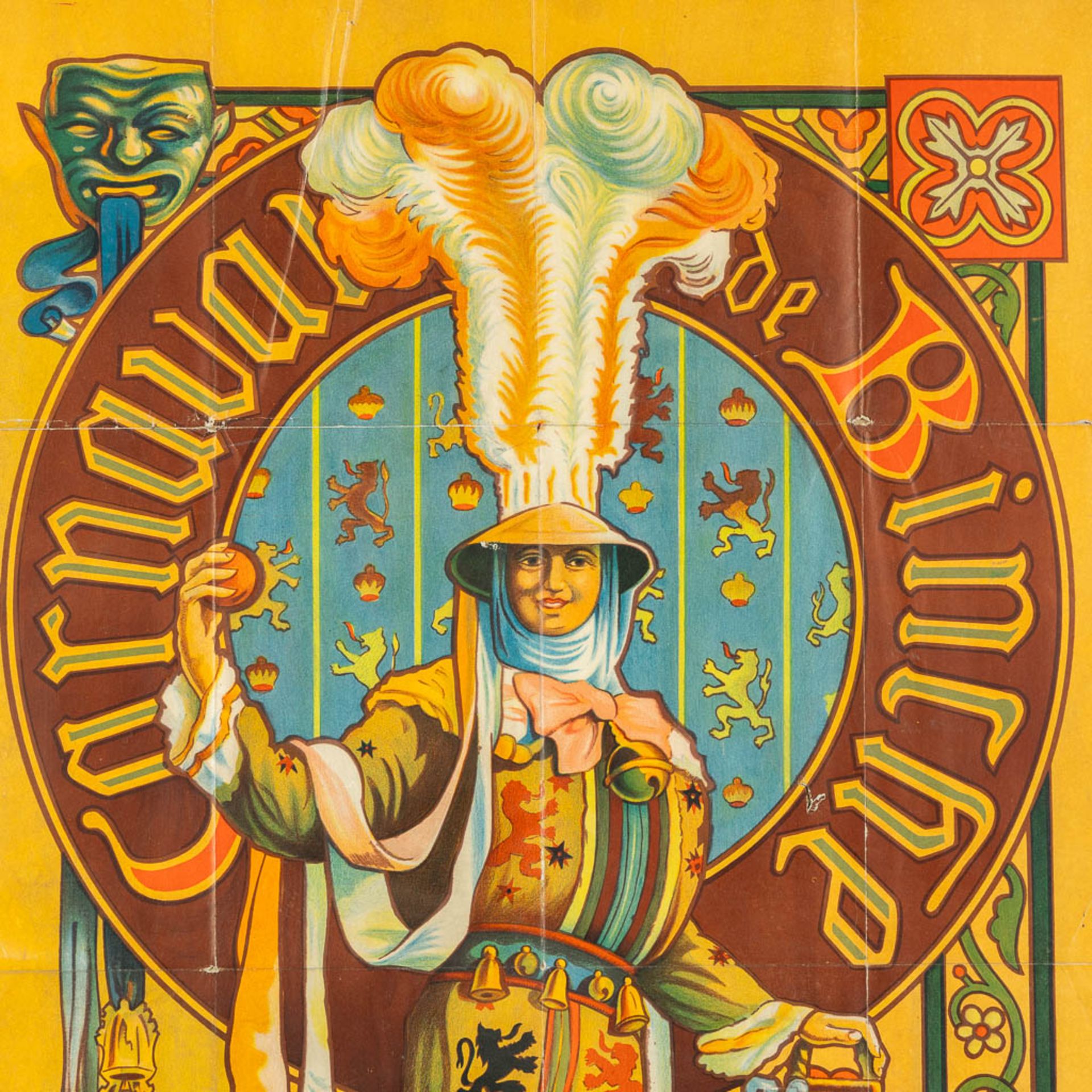 Louis BUISSERET (1888-1956) 'Binche, Mardi Gras, Carnaval' 1910. (W:60 x H:100 cm) - Image 4 of 9