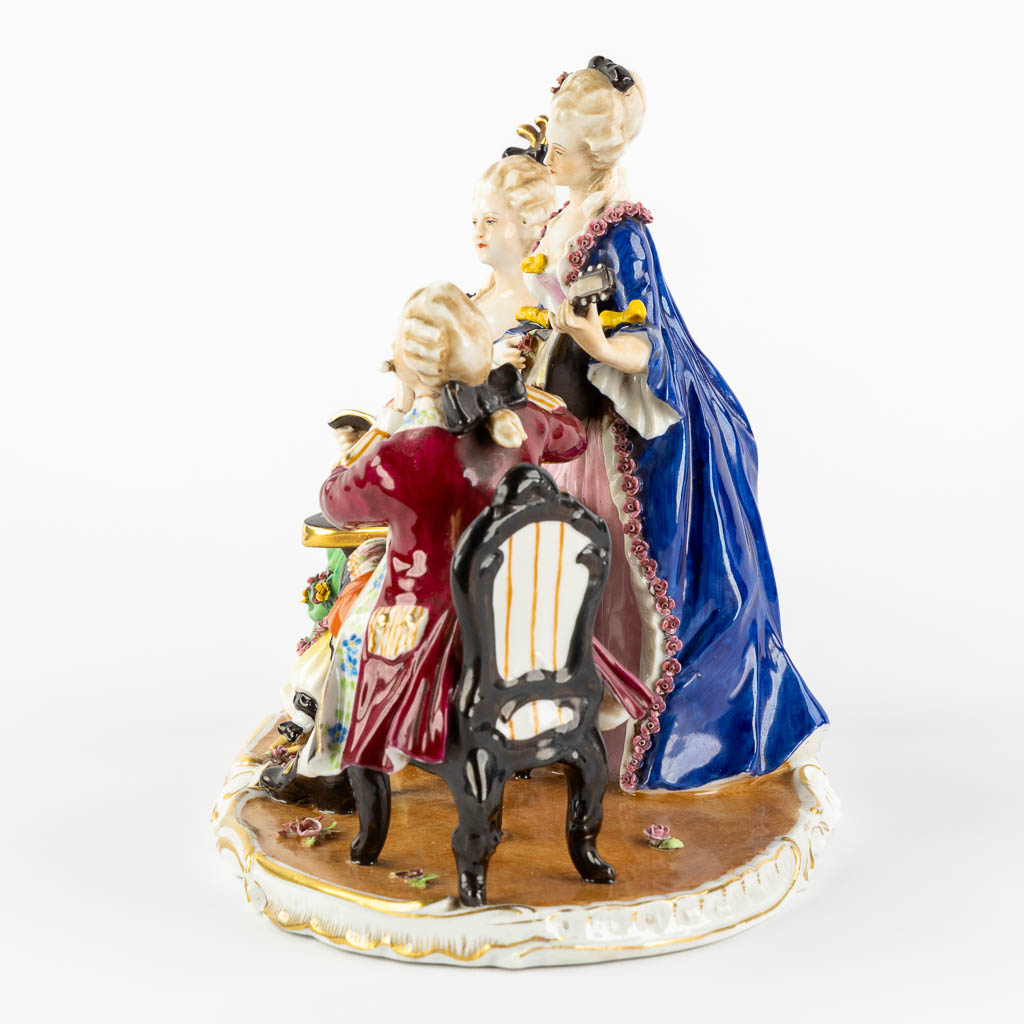 Ludwigsburg, a musical group. Polychrome porcelain. (L:17 x W:25 x H:21 cm) - Image 4 of 12