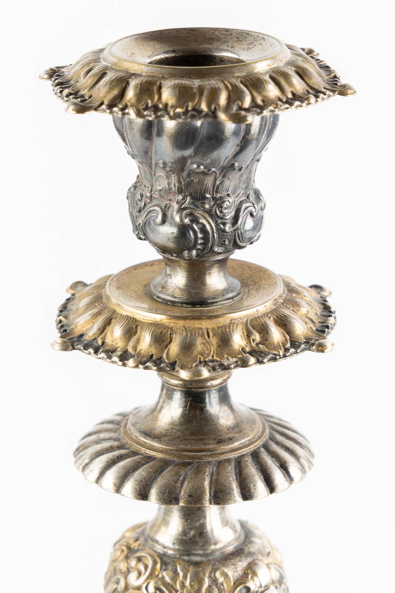 WMF, A large silver-plated candelabra, with an image of Cupid. (L:37 x W:37 x H:57 cm) - Bild 12 aus 13