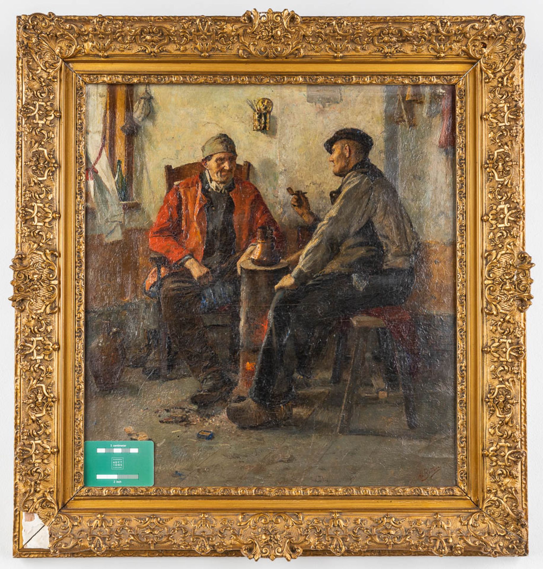 Aloïs BOUDRY (1851-1938) 'The Conversation'. (W:47 x H:51 cm) - Bild 2 aus 8
