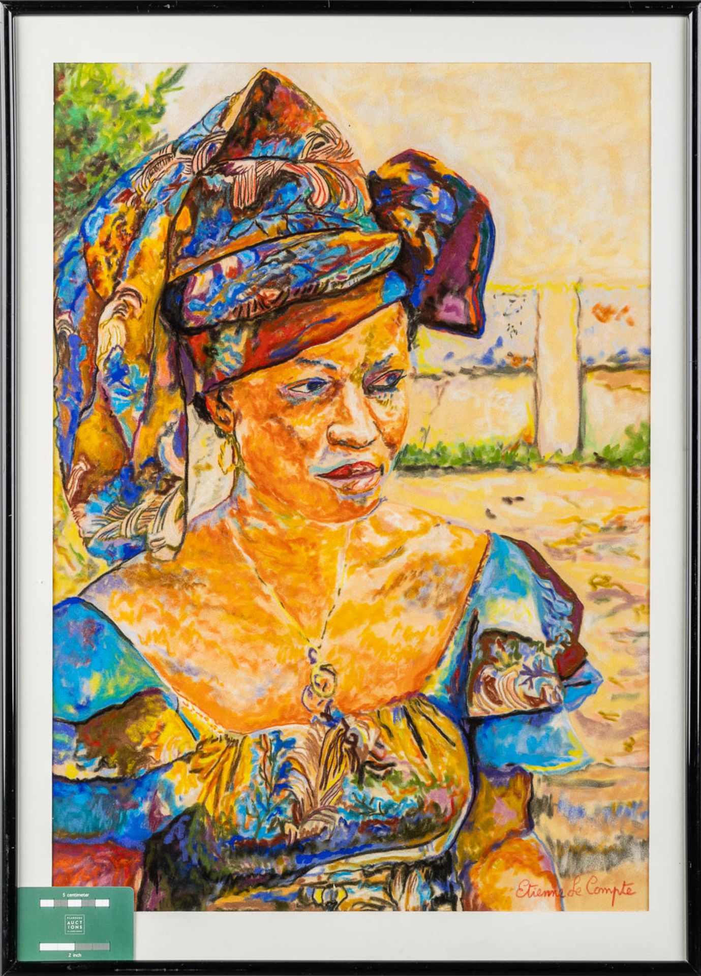 Étienne LE COMPTE (1931-2010) 'African Lady'. (W:50 x H:70 cm) - Bild 2 aus 6