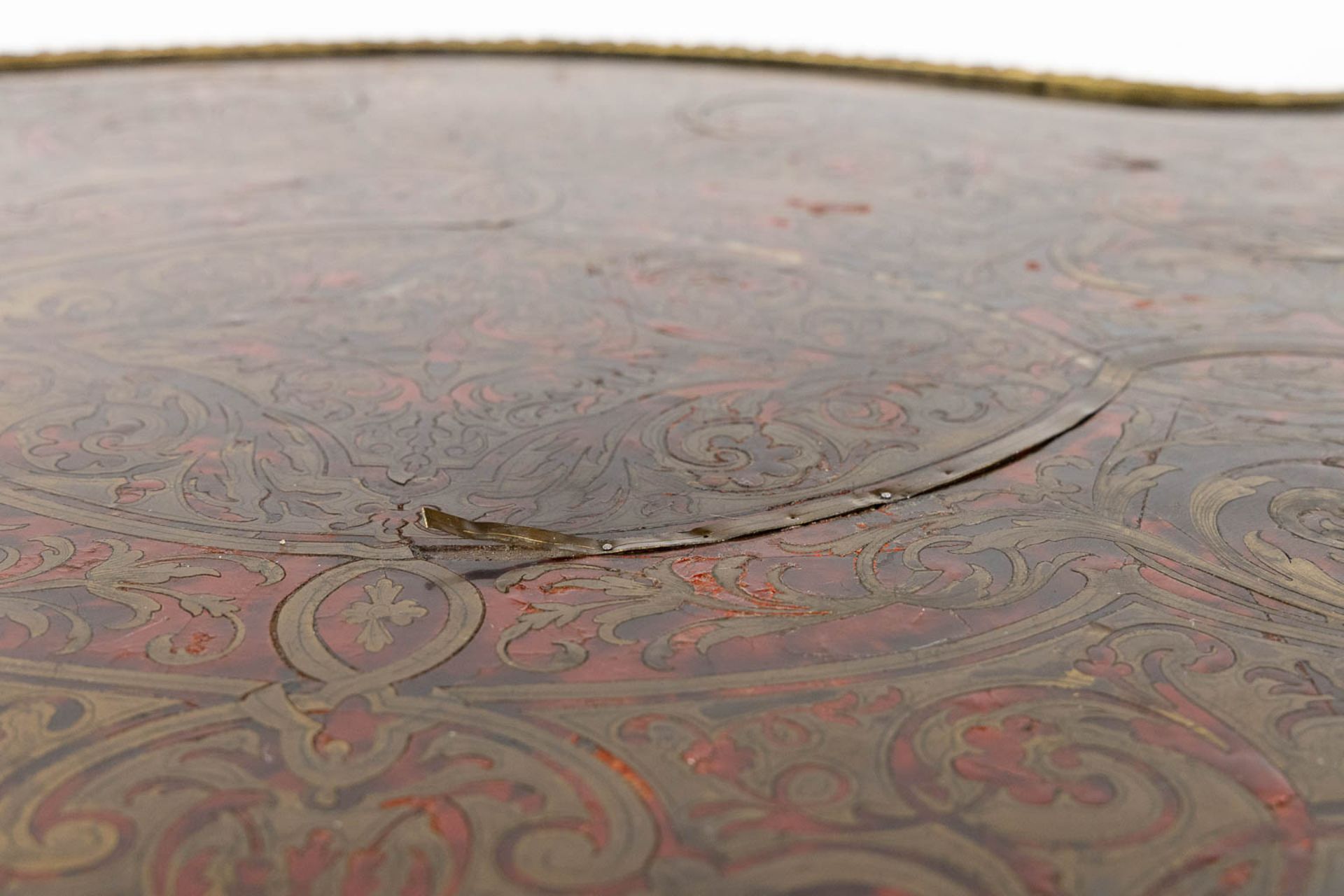 A Boulle 'Table Violon', tortoiseshell and copper inlay, Napoleon 3. (L:73 x W:120 x H:77 cm) - Bild 9 aus 19