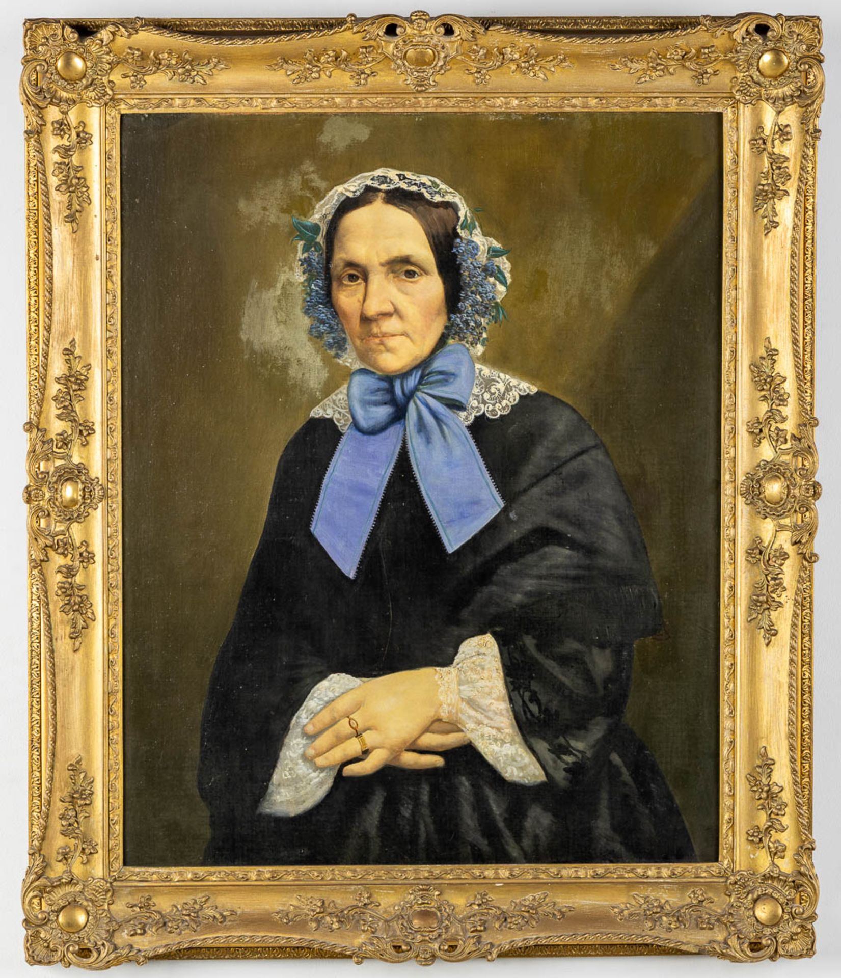 Portrait of Sophie Genoviève, oil on canvas. Ostend, 1856. (W:65 x H:81 cm) - Image 3 of 7