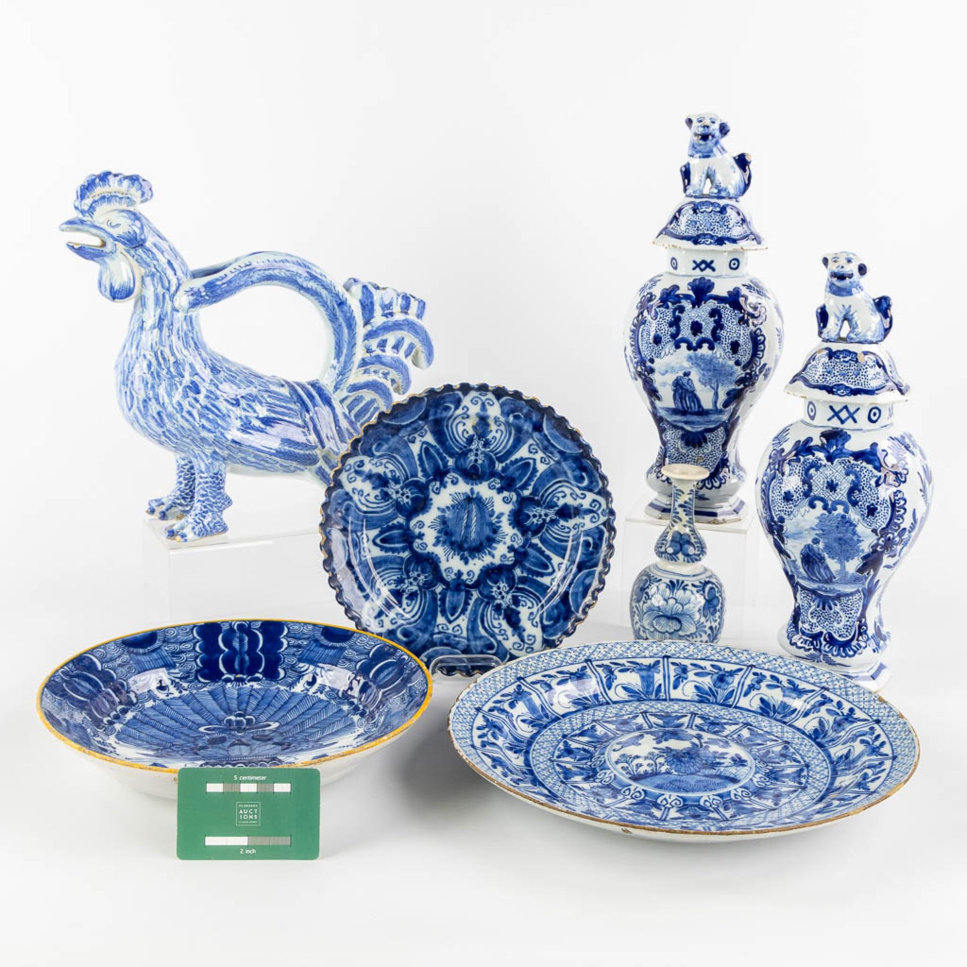 Delft, a collection of table accessories and plates. (L:11 x W:30 x H:28 cm) - Image 2 of 18