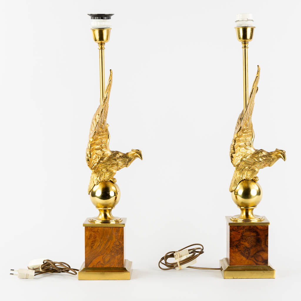 A pair of table lamps with Eagles, Hollywood Regency style. (L:15 x W:35 x H:63 cm) - Image 6 of 11