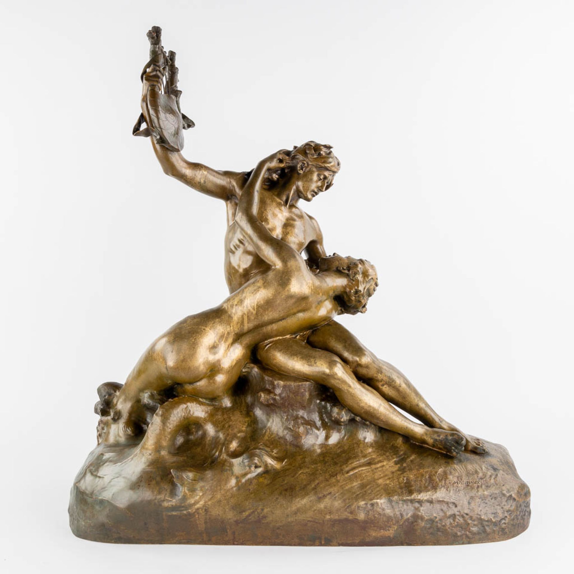 Emmanuel HANNAUX (1855-1934) 'Le Poète et la Sirène' (L:30 x W:70 x H:77 cm) - Image 8 of 13