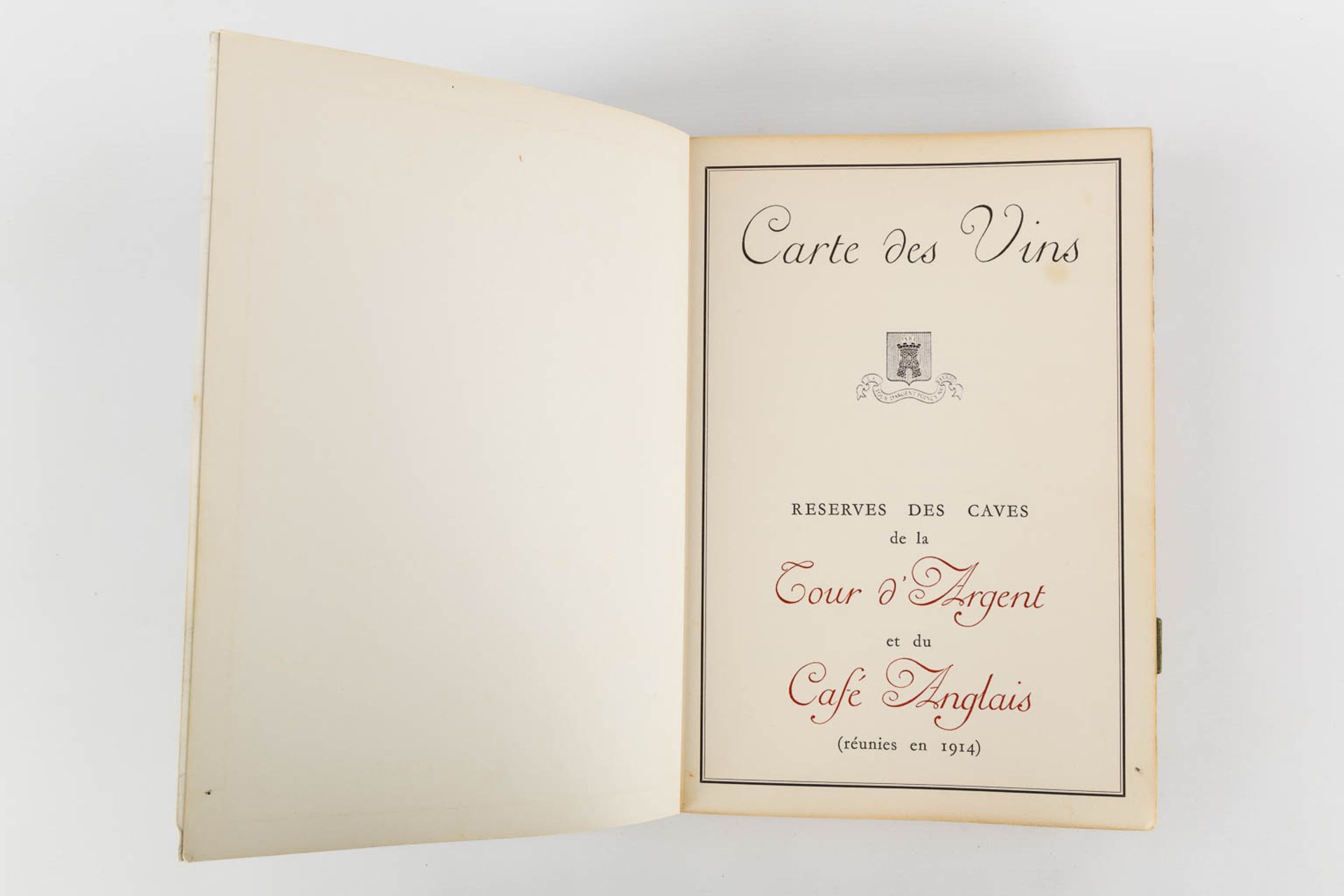 Carte Des Vins, 'La Tour D'Argent et du Café Anglais', a wine card, circa 1990. (L:6 x W:25 x H:34 c - Bild 6 aus 14