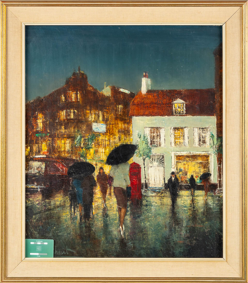 Jan VAN CAMPENHOUT (1907-1972) 'City view by Night'. (W:60 x H:70 cm) - Image 2 of 6